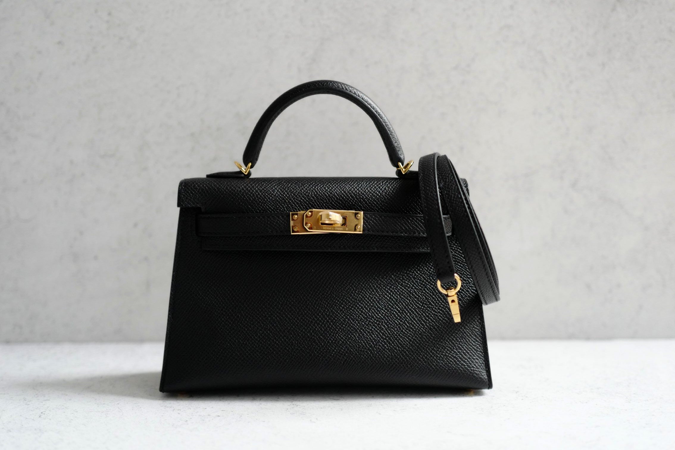 BNIB Hermes Mini Kelly Black Epsom Calfskin Gold Hardware G Stamp 2026
