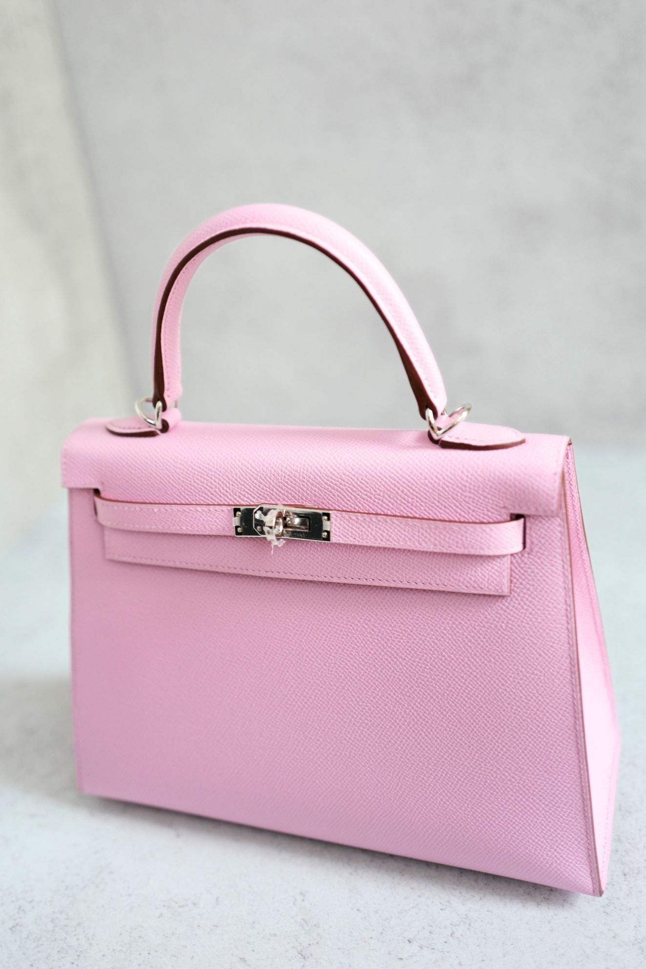 Hermès Kelly 25 Mauve Sylvestre Epsom Sellier Palladium Hardware K Stamp