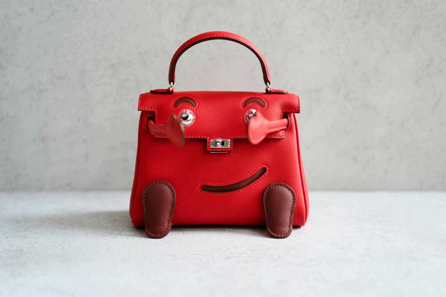 Hermès Kelly Doll Rouge De Coeur Swift Calfskin PHW G Stamp