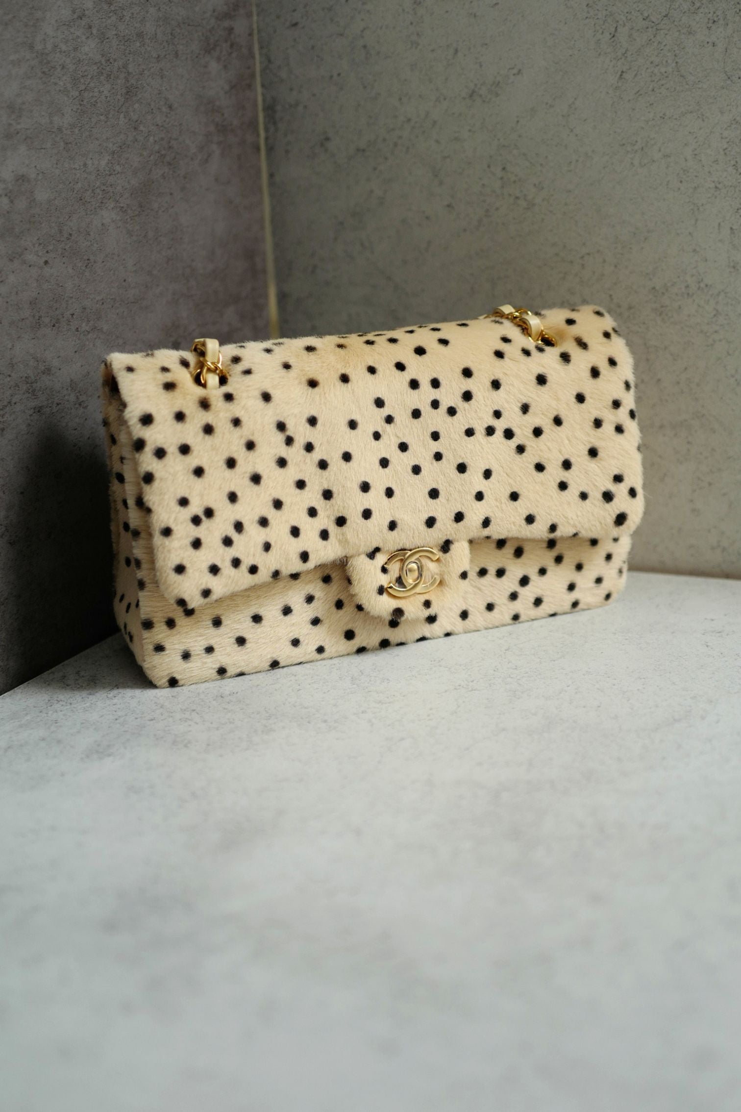 Chanel 26A Métiers d’Art Classic Flap Leopard Pony Lambskin Light Beige & Black