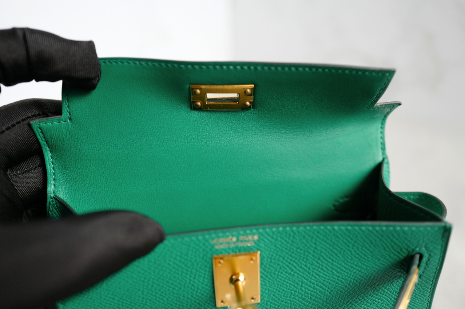 Hermès Mini Kelly 20 Vert Jade Epsom Leather Gold Hardware Z