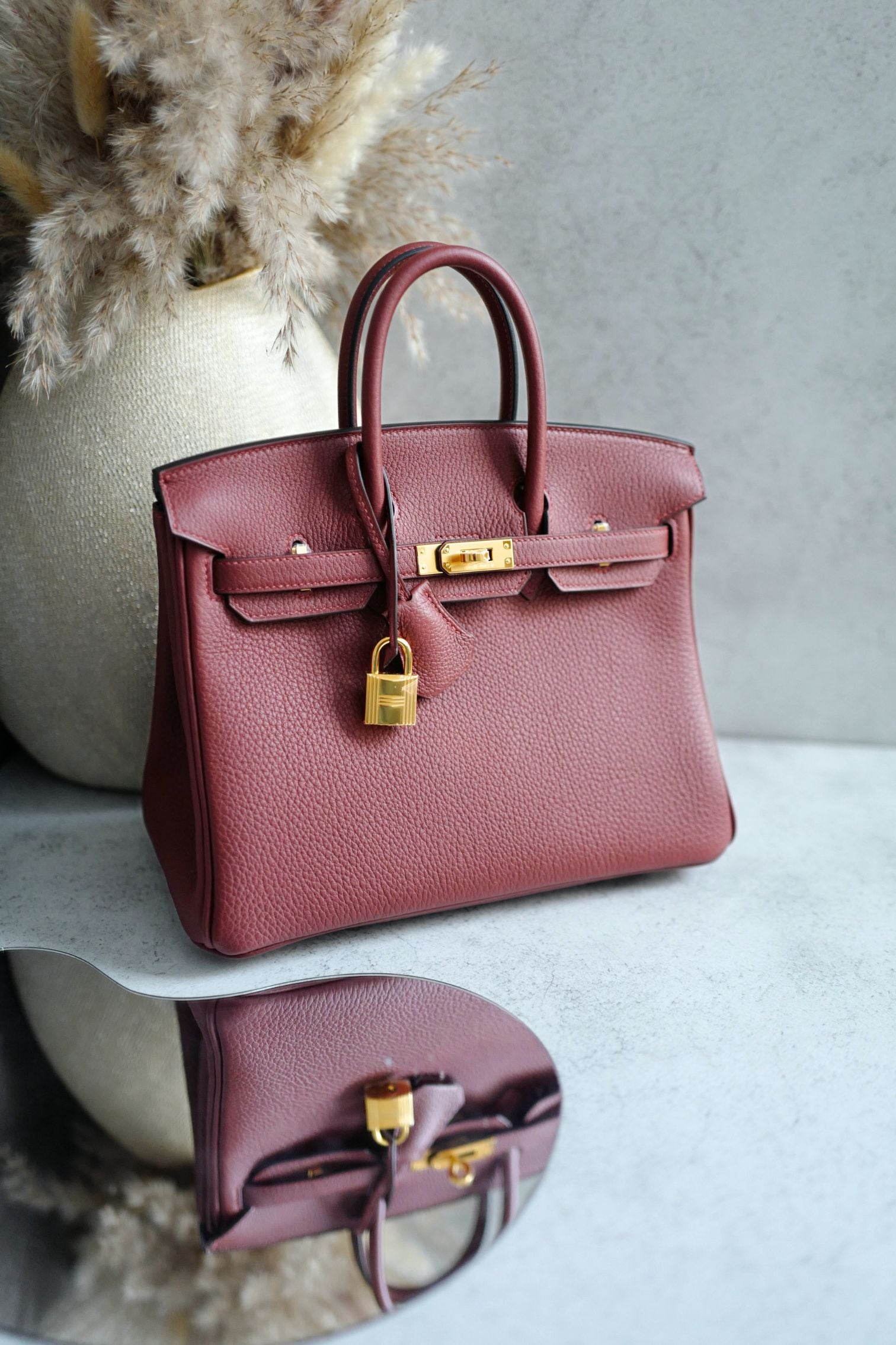 Hermes Birkin 25 Rouge H Togo Leather Gold Hardware K Stamp 2026
