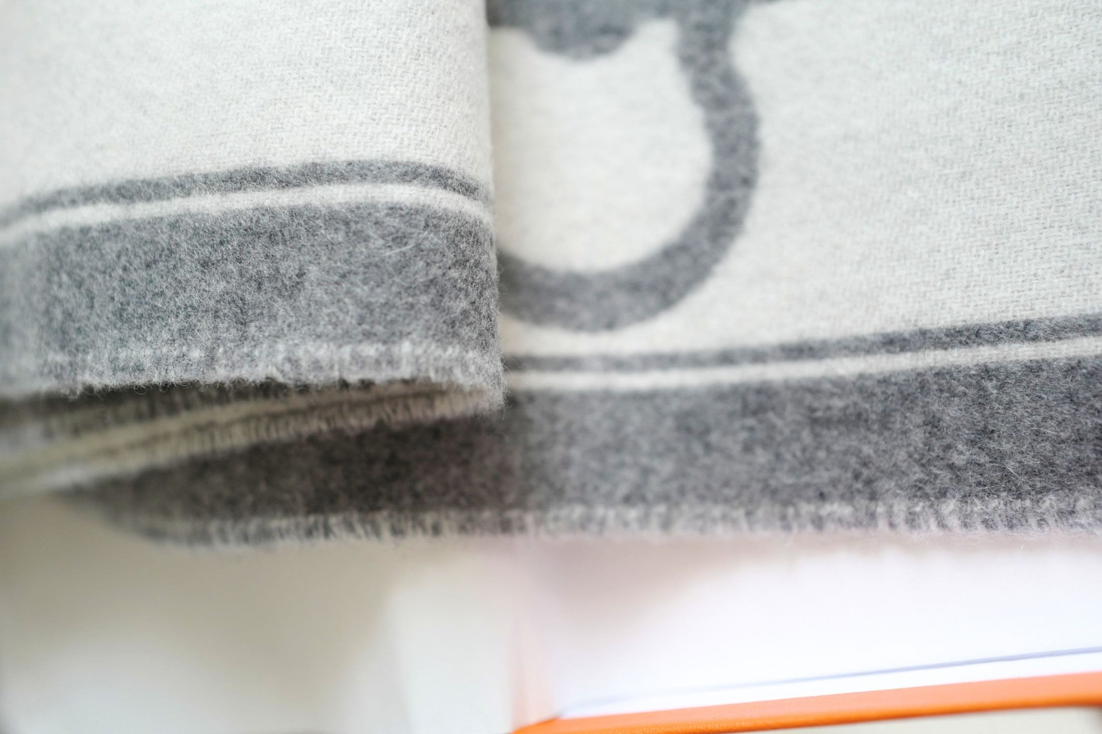 Hermès Casaque Mors Cashmere Scarf in Ivoire Gris Flanelle