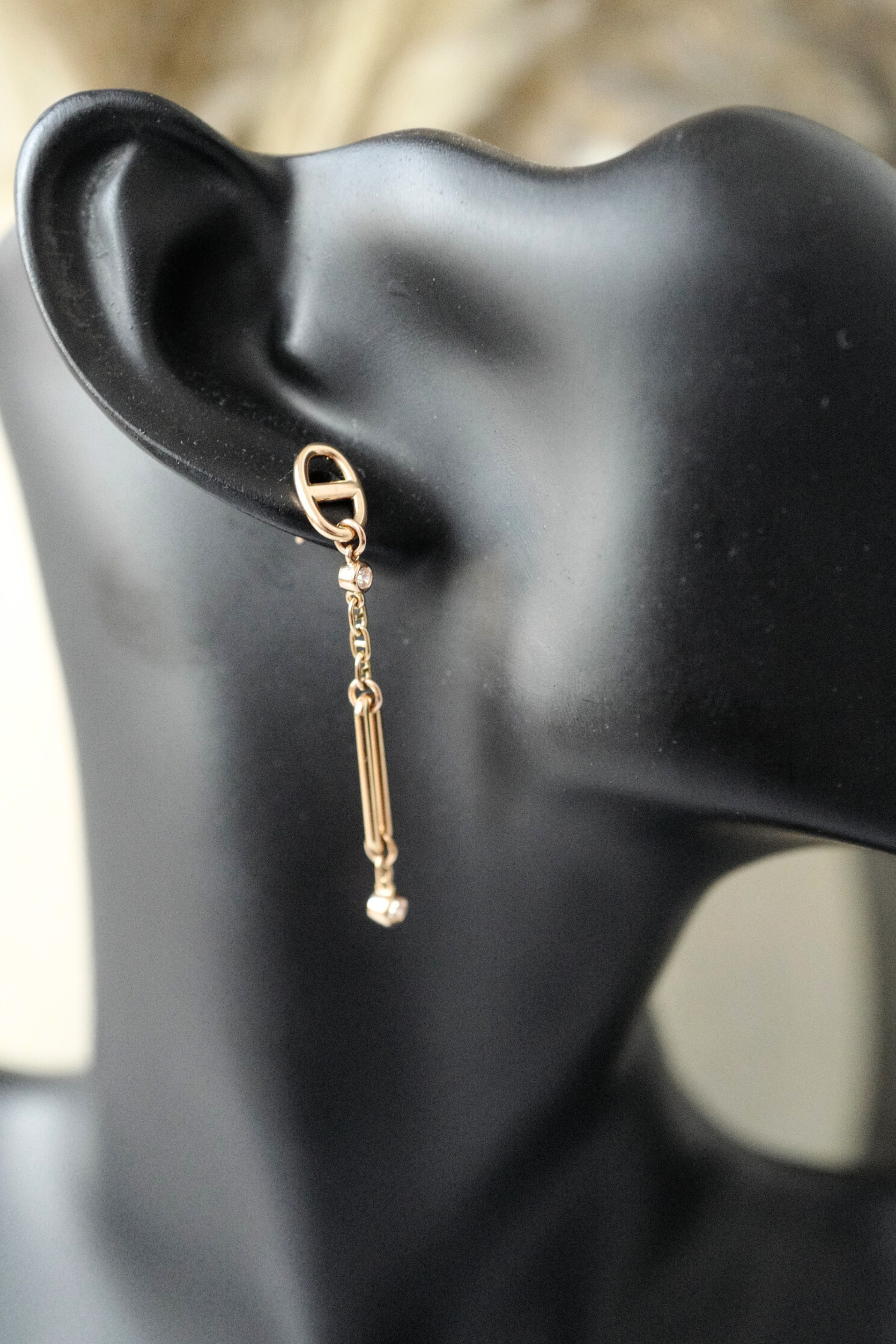 Hermès Chaîne d’Ancre Chaos Earrings Rose Gold with Diamonds