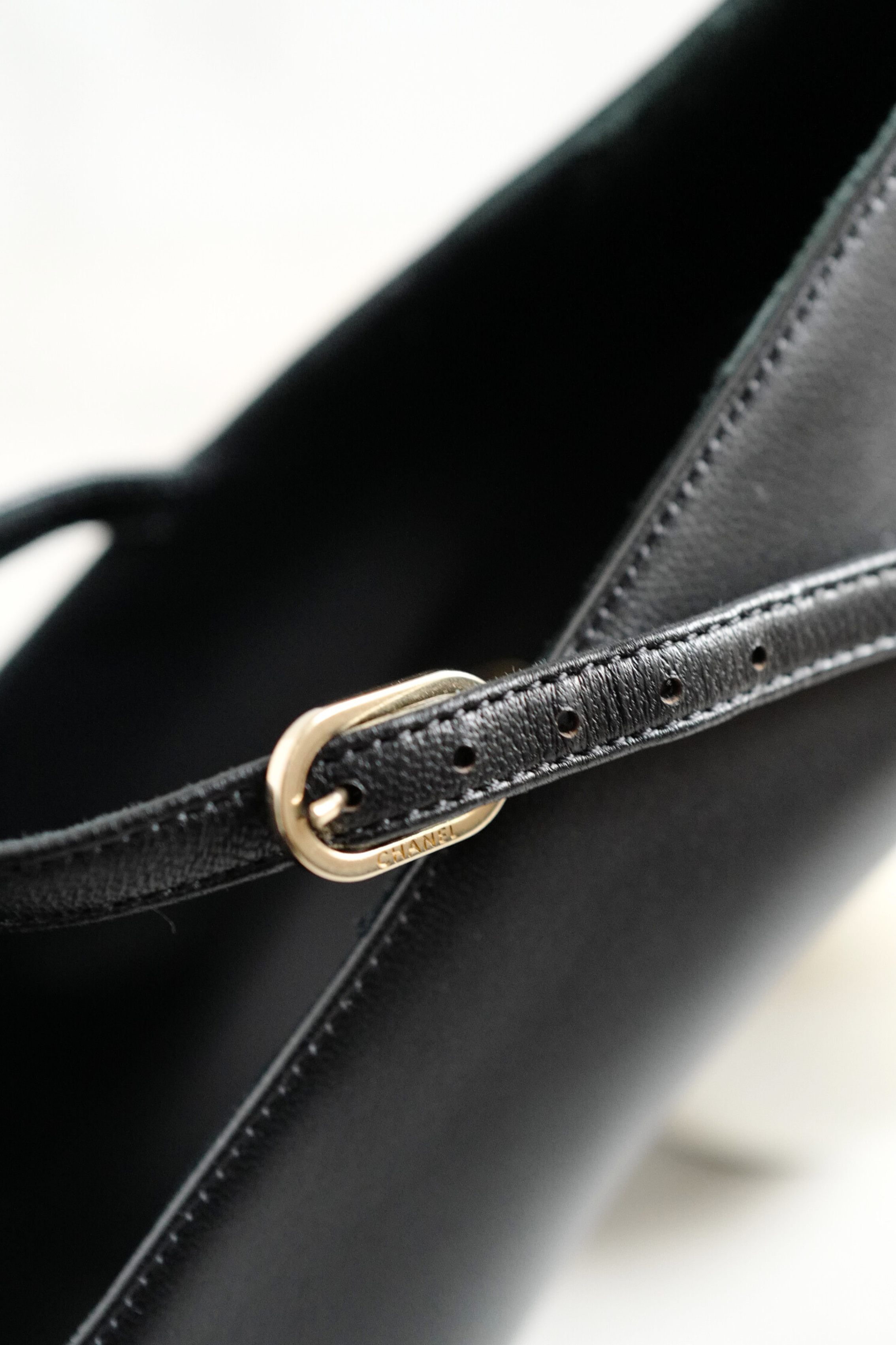 Chanel Mary Jane Black Leather Cap Toe Heels Size 37.5