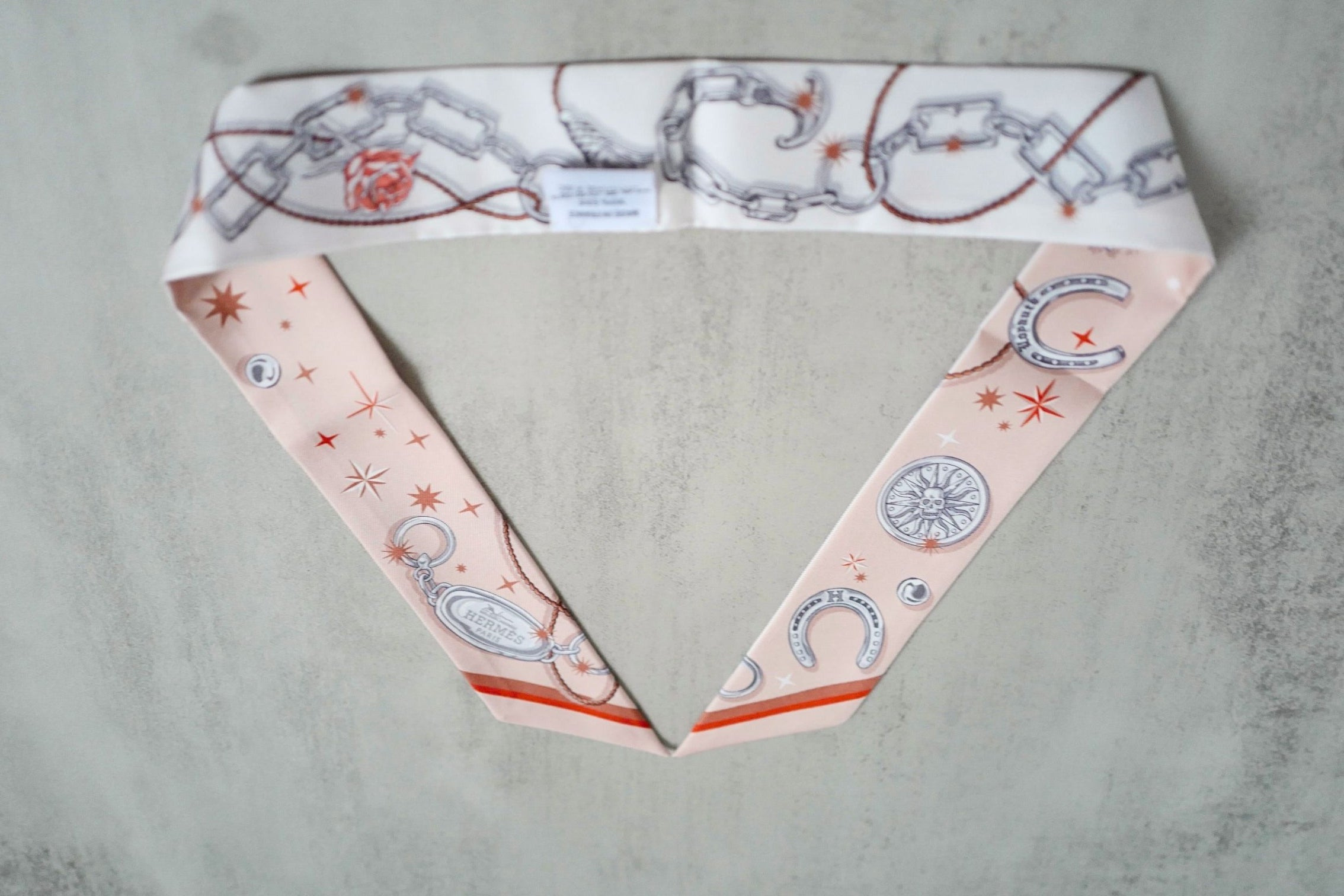 Hermès C’est La Fête Twilly Beige Rose / Caramel / Blanc