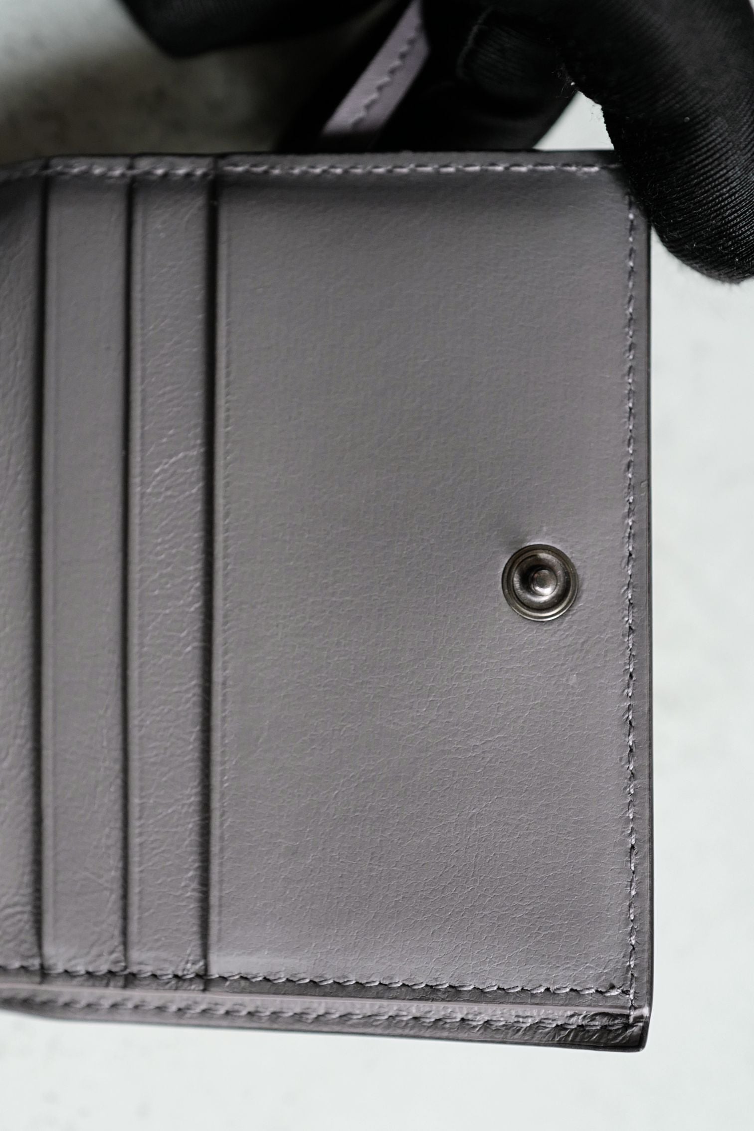 BNIB Balenciaga Women's Neo Classic Mini Wallet in Dark Grey Calfskin
