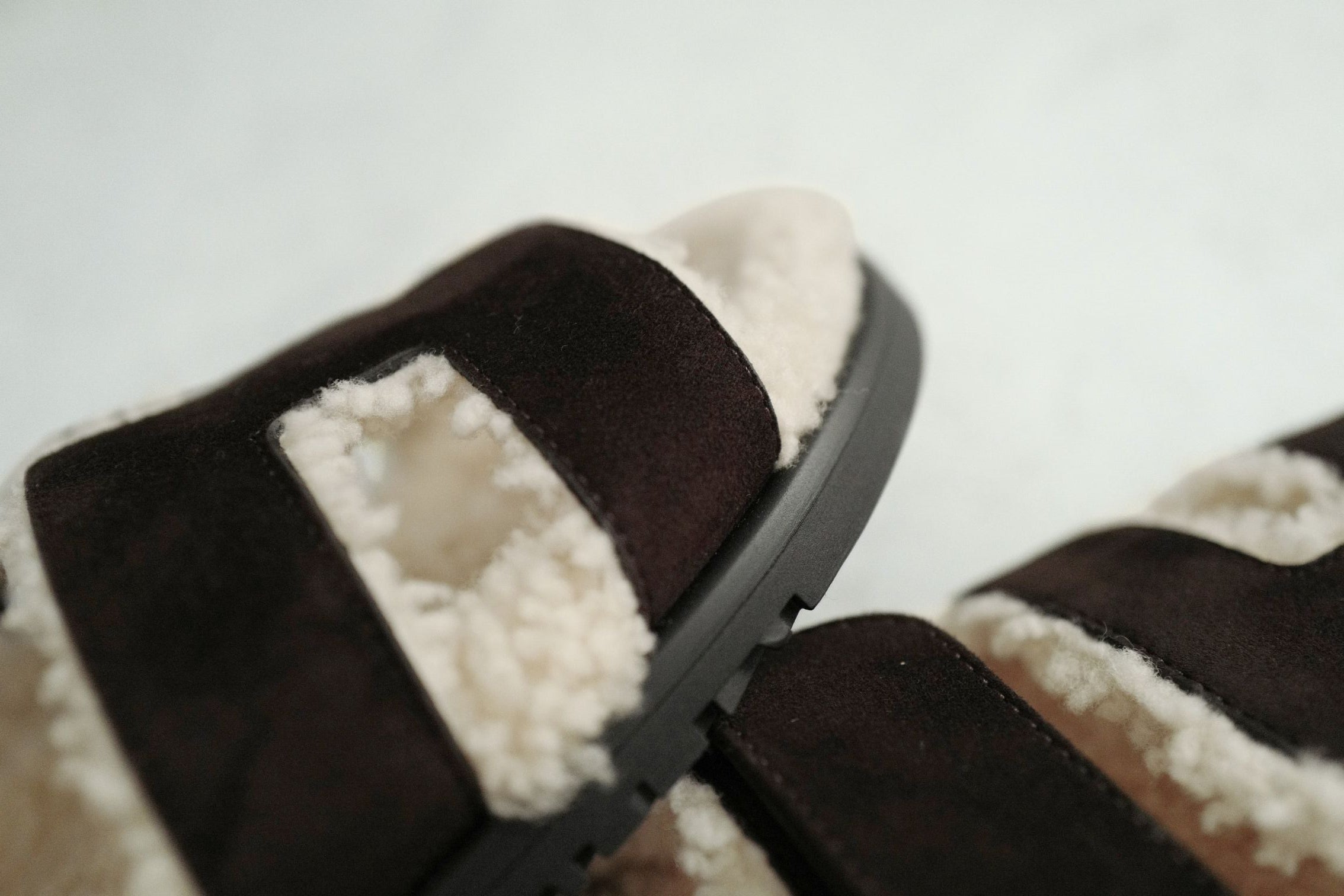 BNIB HERMÈS Chypre Sandals Goat Skin Suede Marron Ébène/Écru Size 38