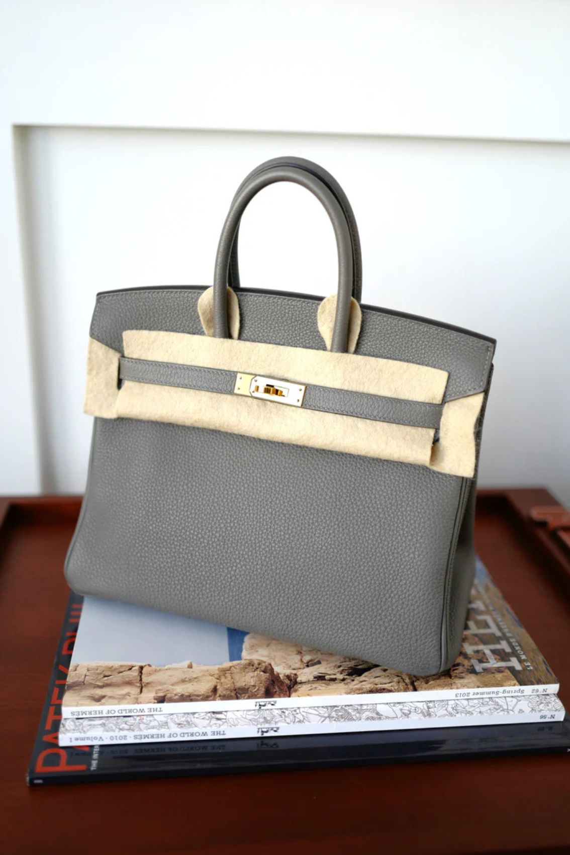 Hermès Birkin 25 Gris Meyer Togo Leather Gold Hardware D Stamp