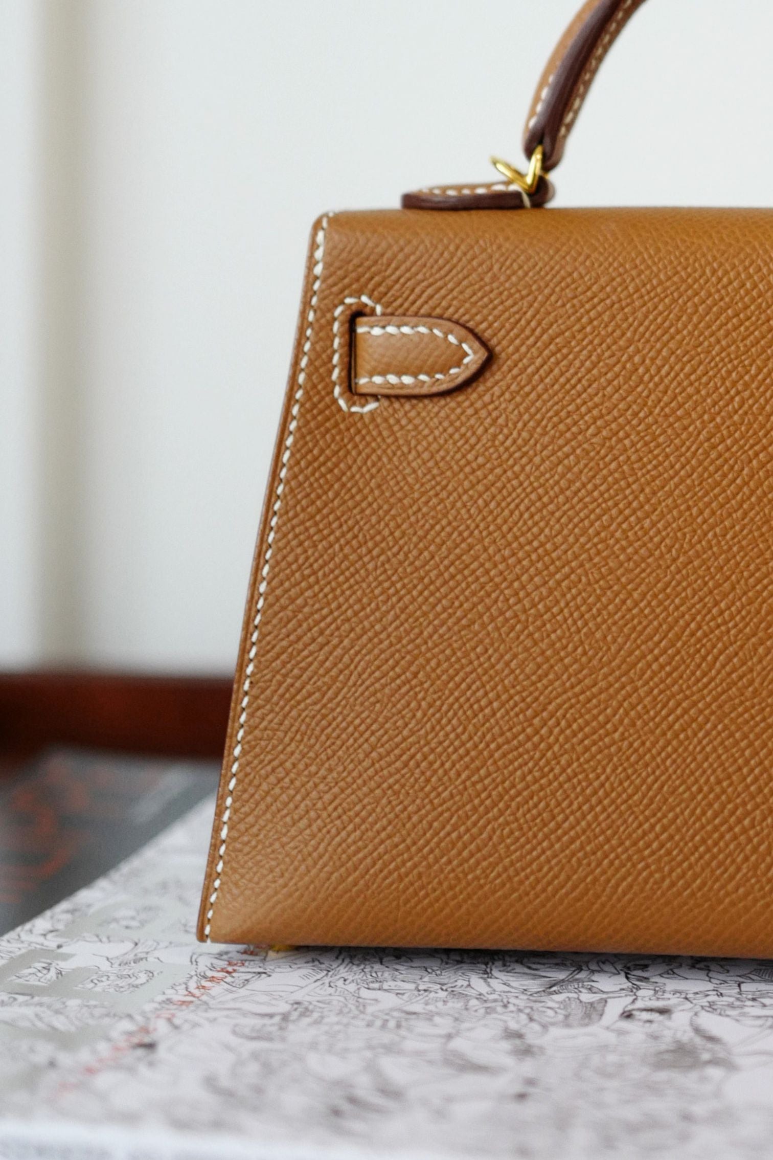NEW Hermes Mini Kelly Gold Epsom Calfskin Gold Hardware