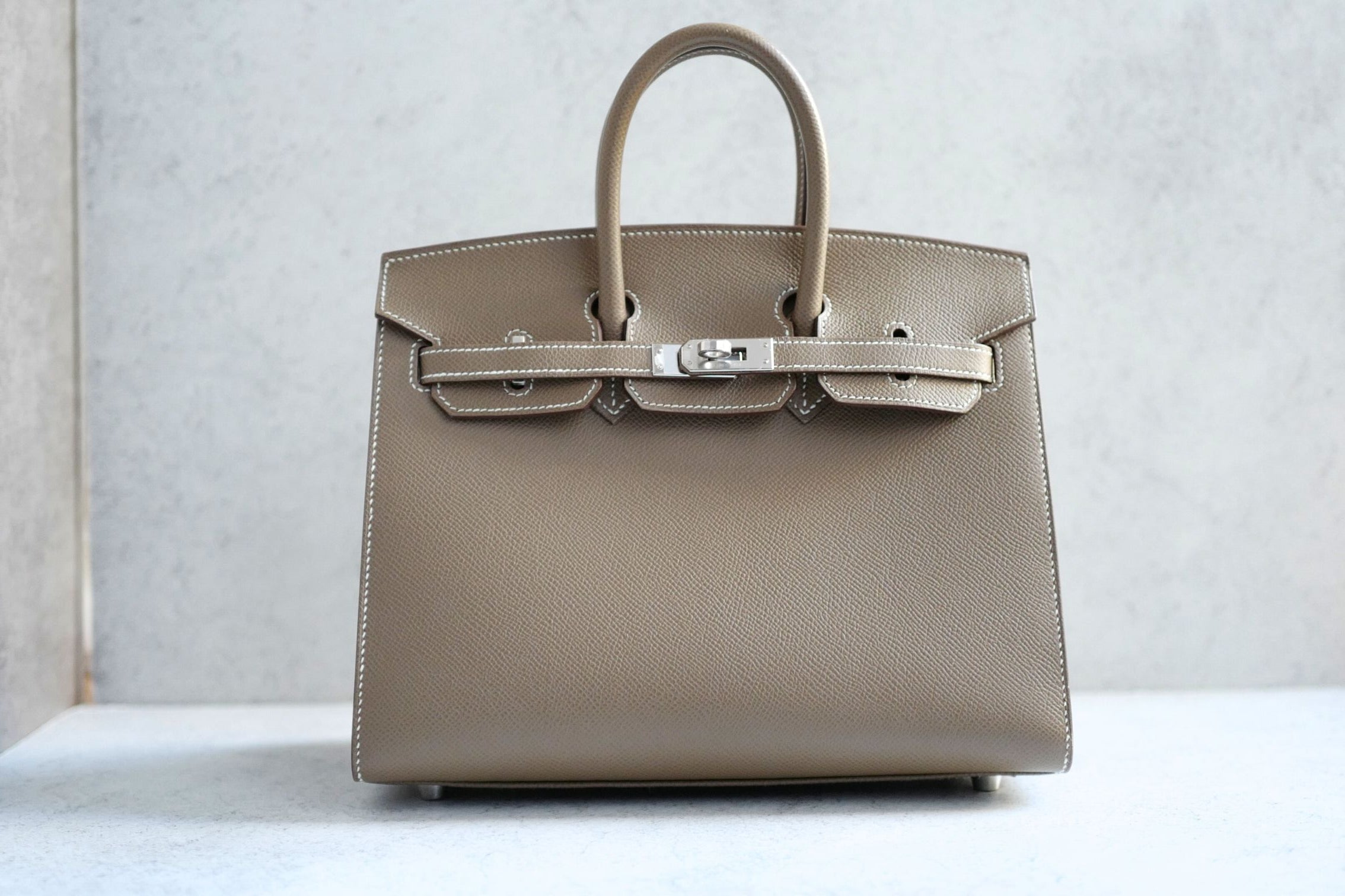 Hermès Birkin 25 Etoupe Epsom Sellier Palladium Hardware