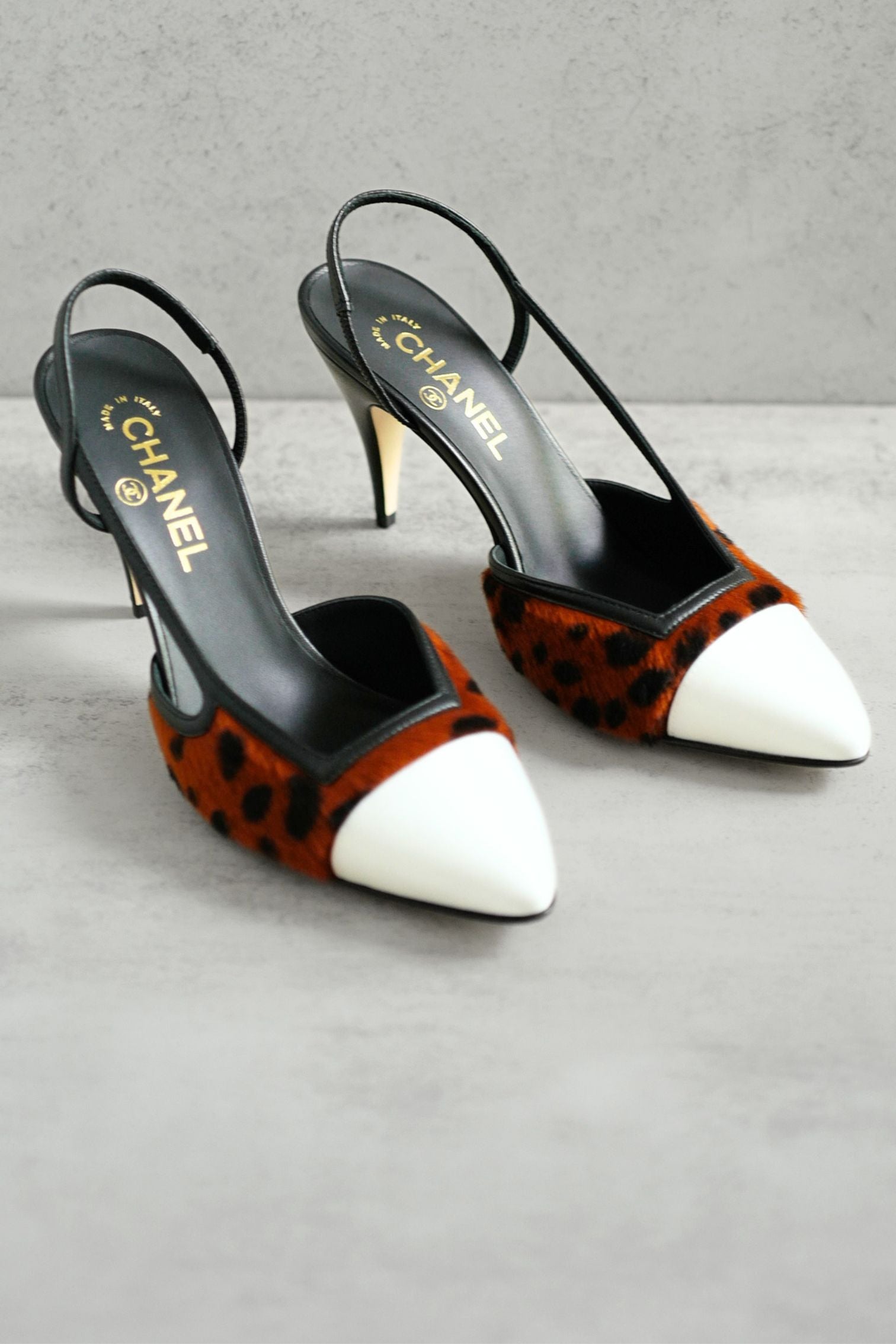 Chanel 26A Métiers d’Art Matthieu Blazy Slingback Heels Leopard size 38.5