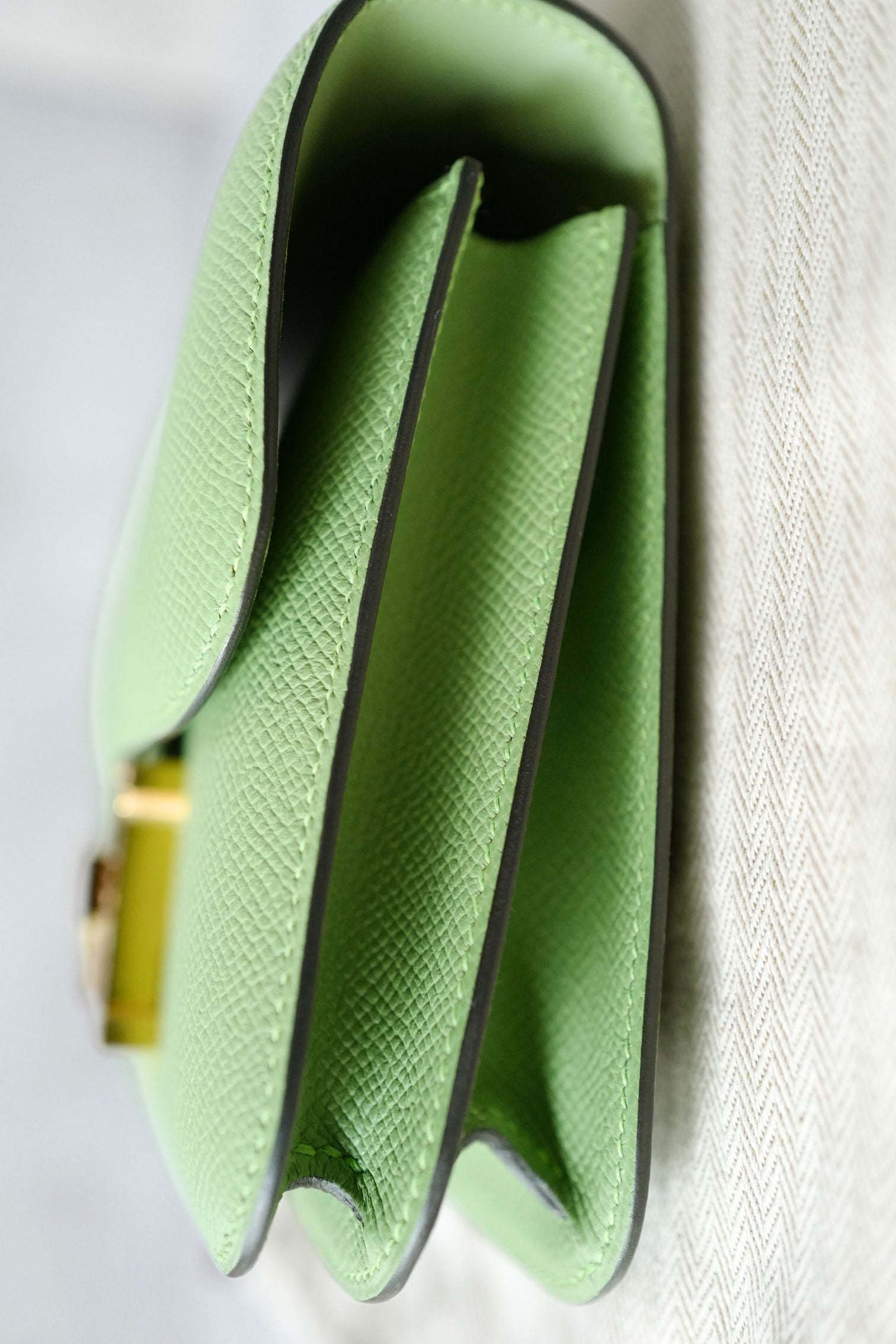 Hermes Constance 18 Vert Criquet Epsom Leather Bag Exotic Buckle GHW