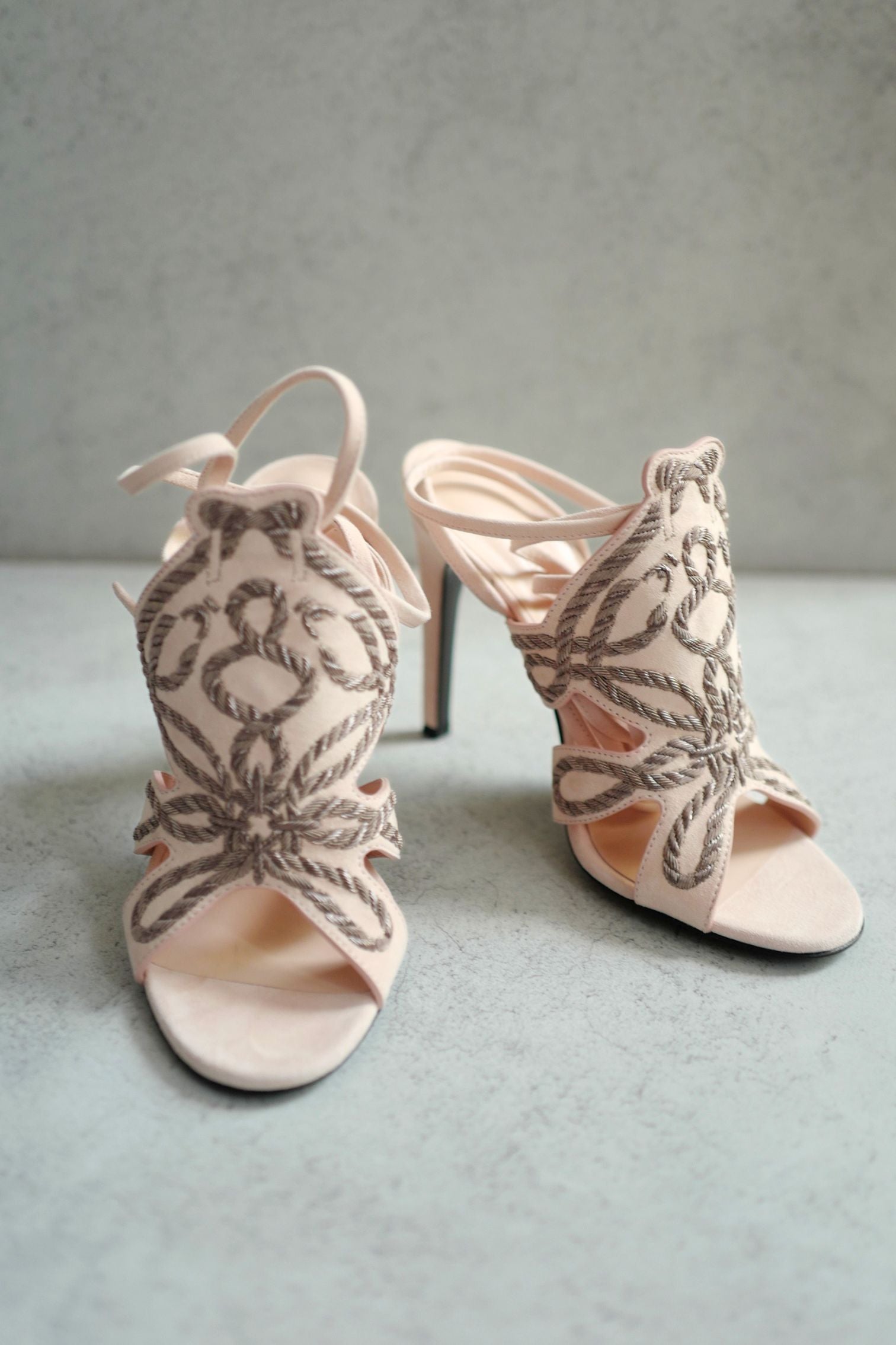 BNIB Hermes Mythic 105 Sandal Rose Palomino Suede High Heels Size 38