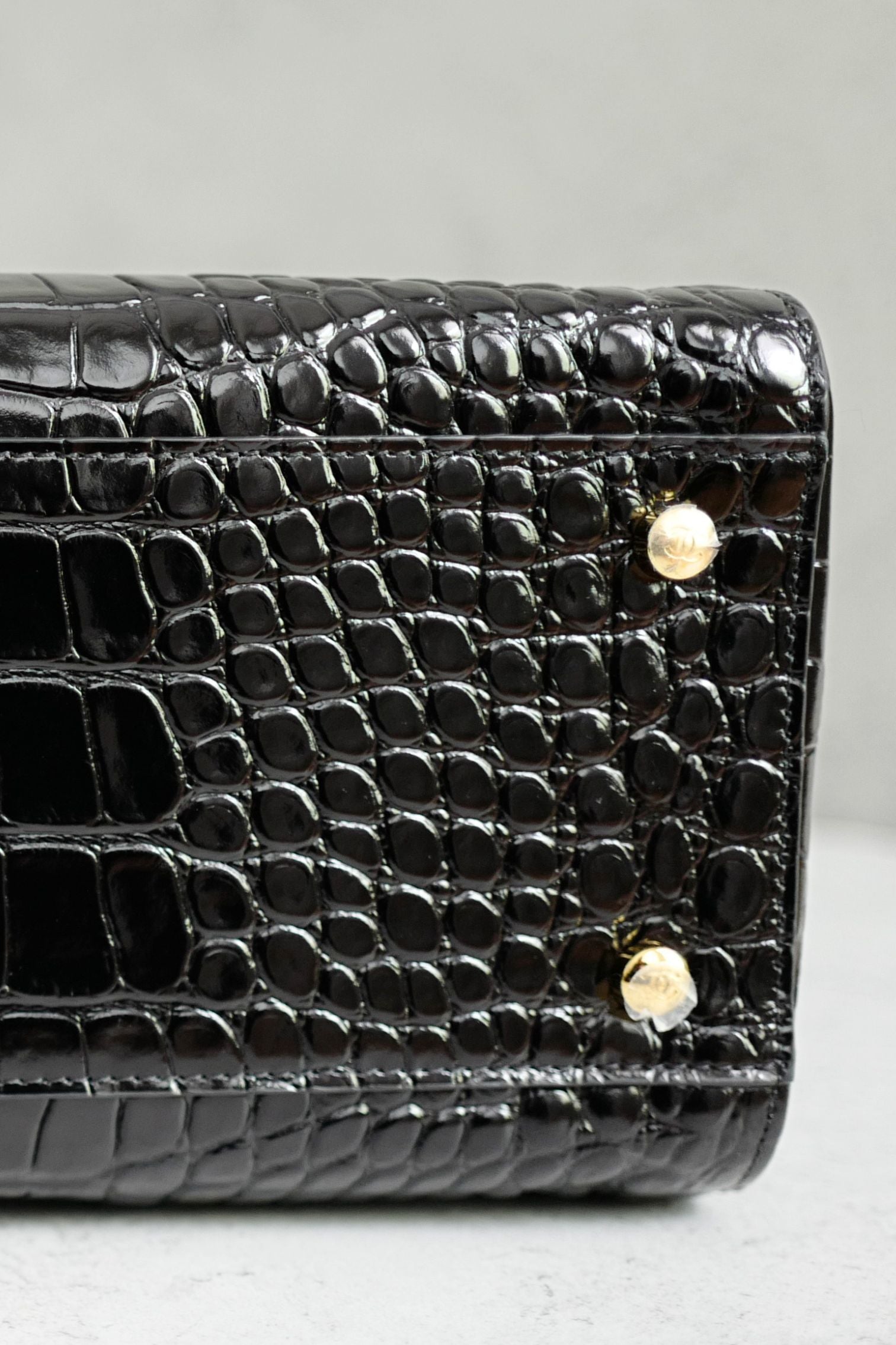 Chanel 26S Matthieu Blazy's Small Tote Black Crocodile Embossed Calfskin GHW