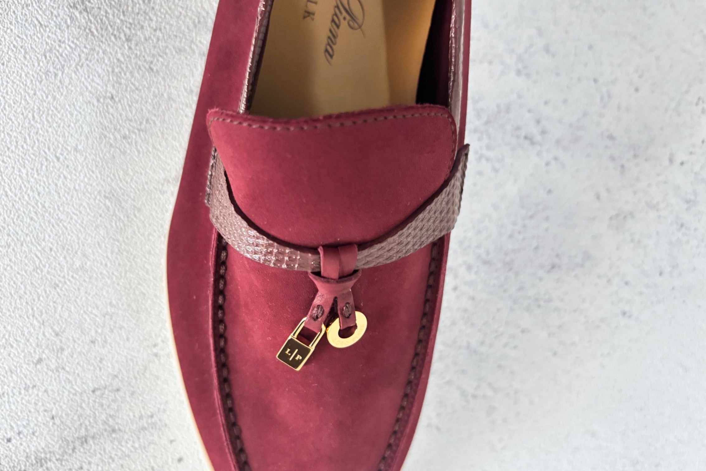 Loro Piana Summer Charms Walk Loafers Azuki Beans Lizard/Suede 37 Limited Ed