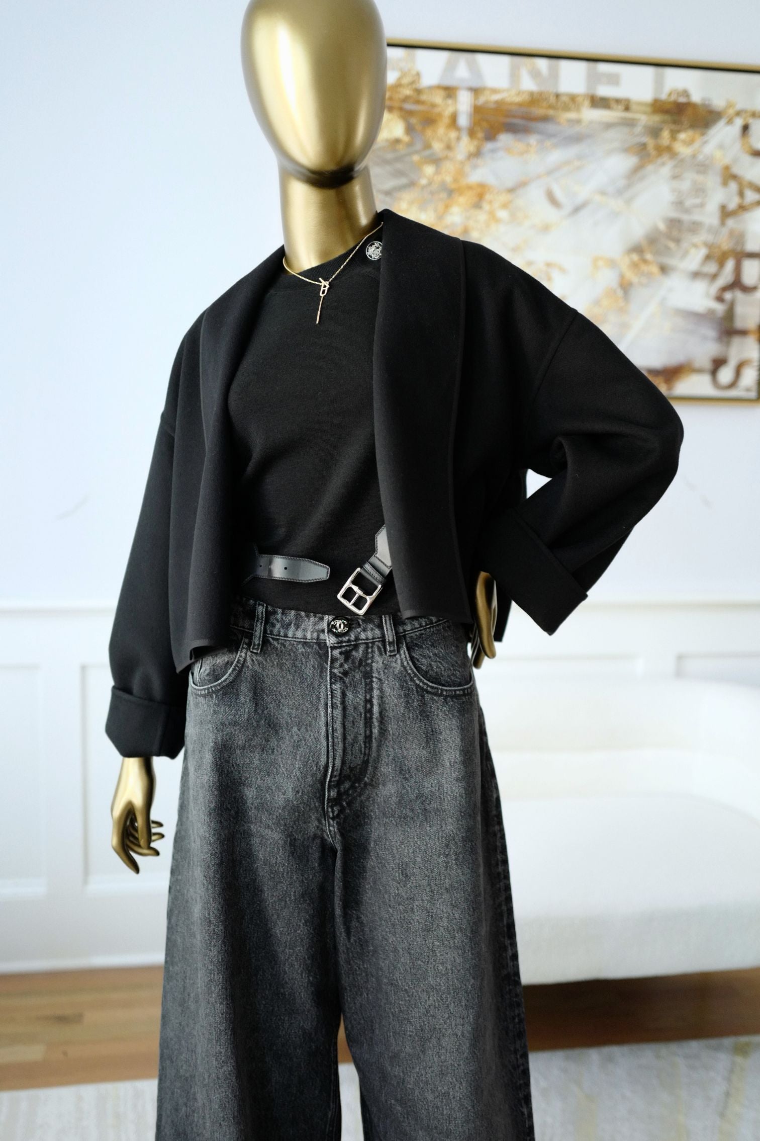 NEW Hermes Cashmere Jacket in Noir Size 36