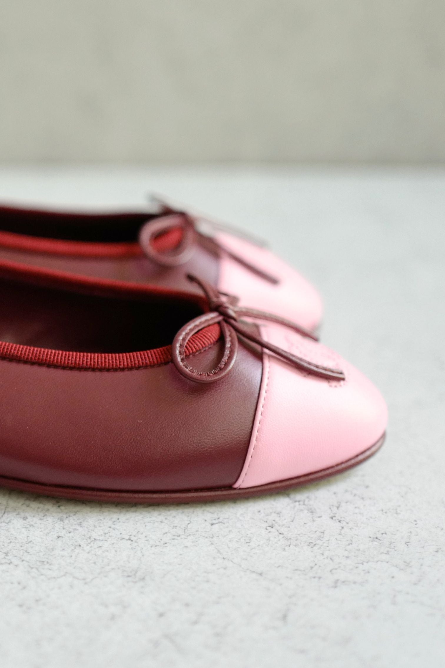 Chanel 26S Matthieu Blazy's Ballet Flats Burgundy Pink Lambskin Size 36C