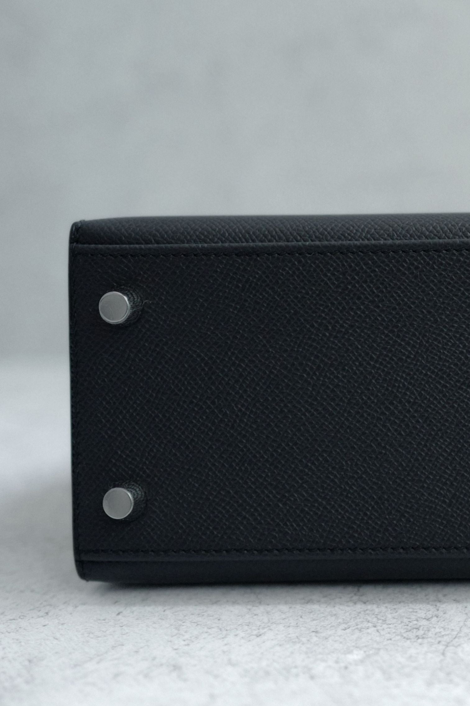NEW Hermès Kelly 25 Black Epsom Sellier Palladium Hardware