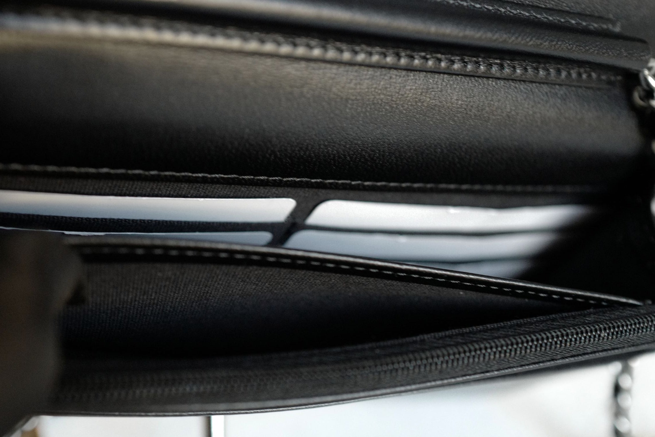 New 23K Chanel Classic Reversible Sequin CC Wallet On Chain Handbag