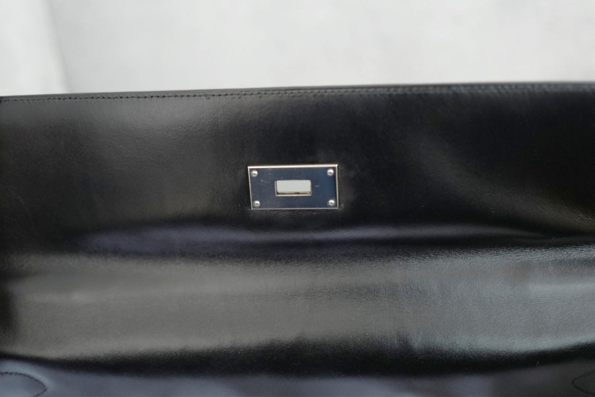 Hermes Kelly 40 Lakhis Noir Calfskin Leather Palladium Hardware