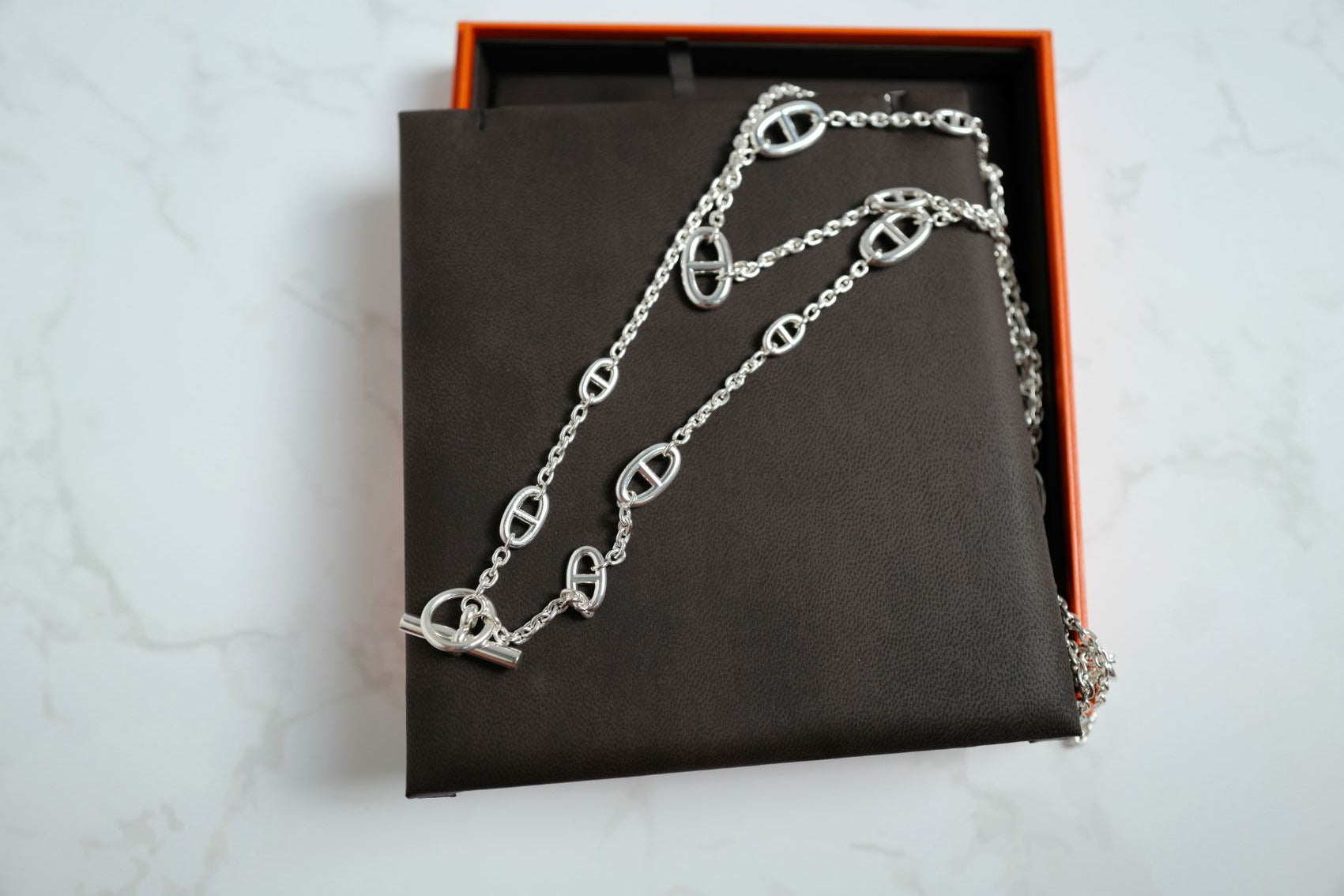Hermès Farandole Long Necklace 160 Sterling Silver