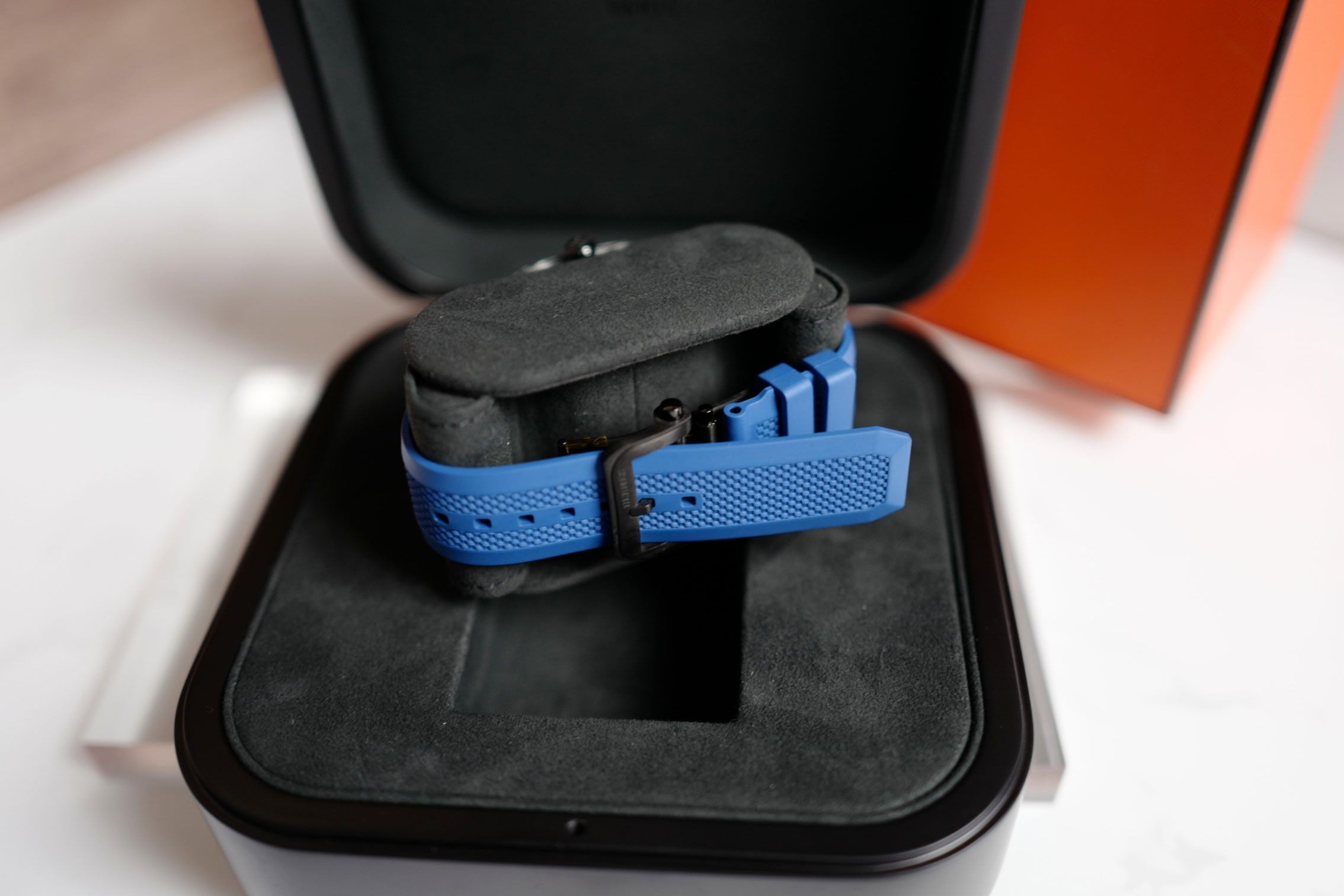 Hermès H08 Titanium Blue Edition Blue Rubber Strap 42 mm