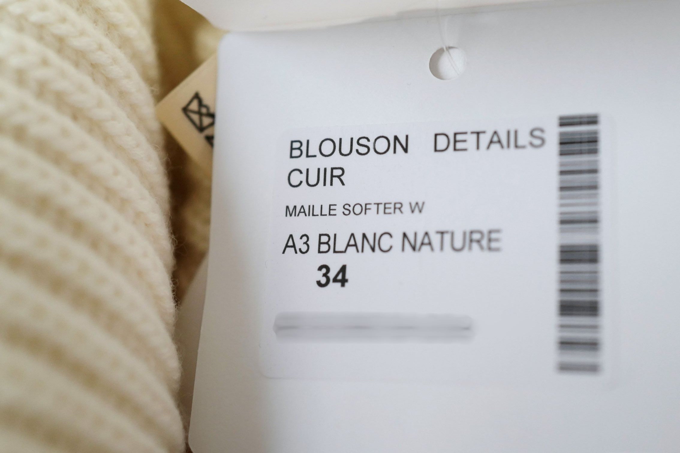 Hermès Blouson Cardigan Blanc Naturel Wool Knit Size 34