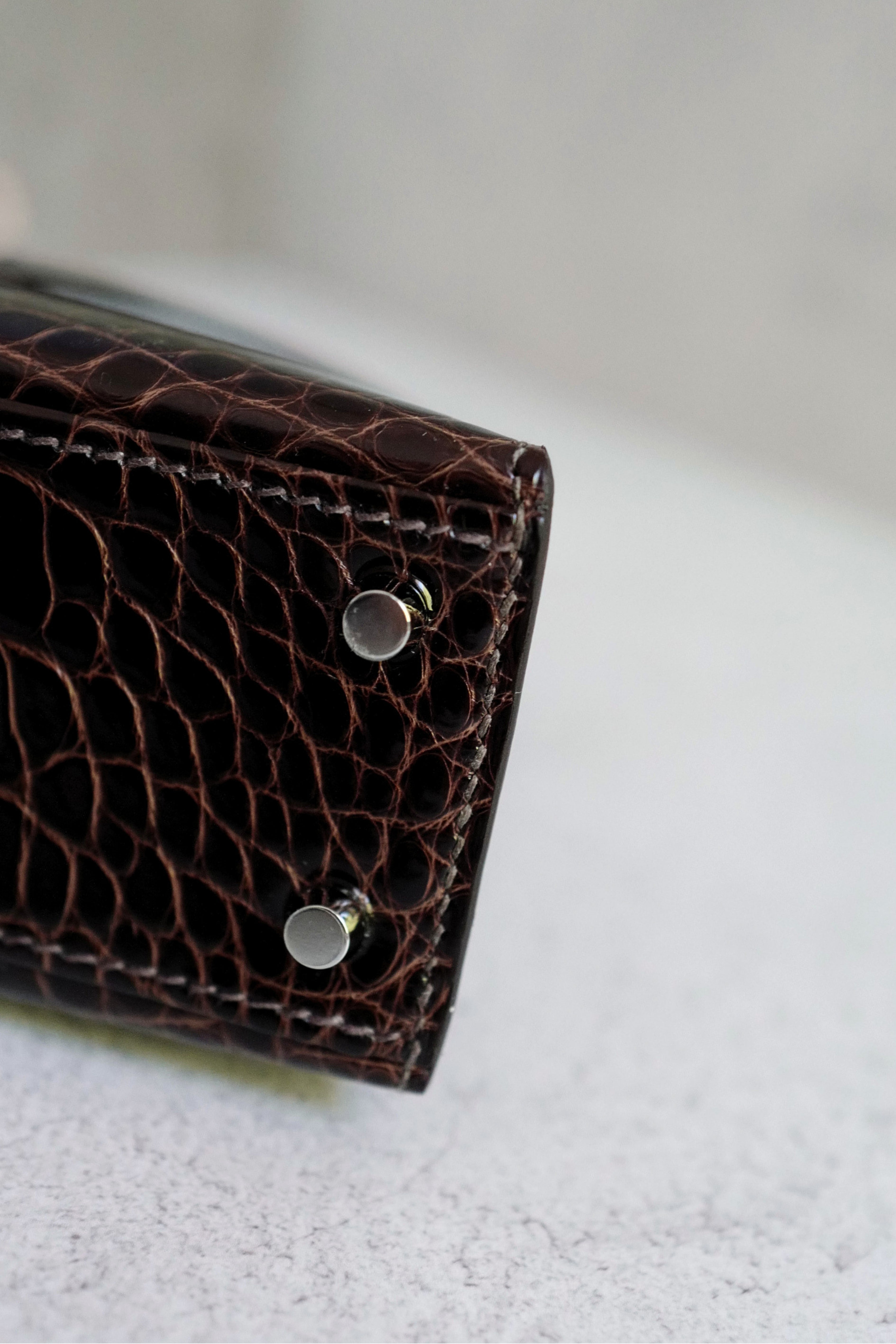 Hermès Mini Kelly Havane Sellier Alligator Mississippiensis Lisse PHW G Stamp