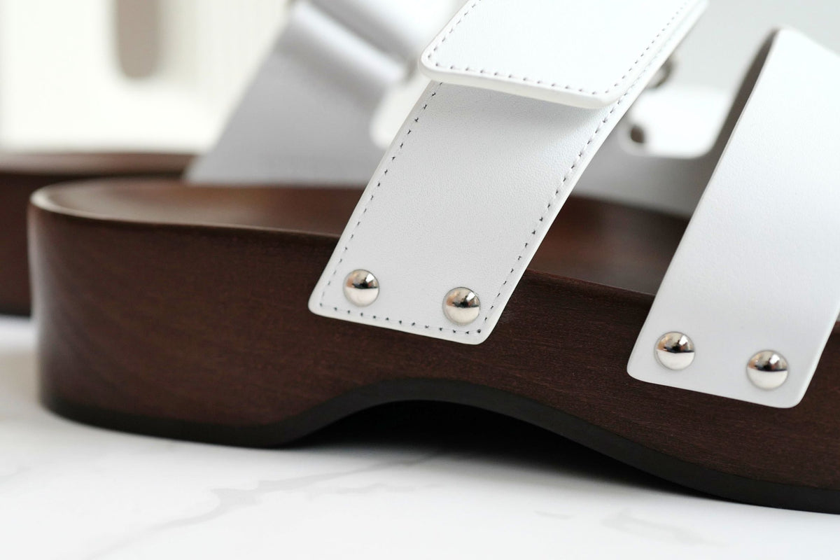 BNIB HERMÈS Kos Veau Women's Clog Blanc/white - Size 37