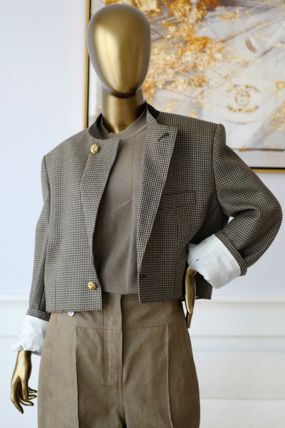 Chanel 26S spring summer Matthieu Blazy Jacket Brown Ecru/Wool size 36