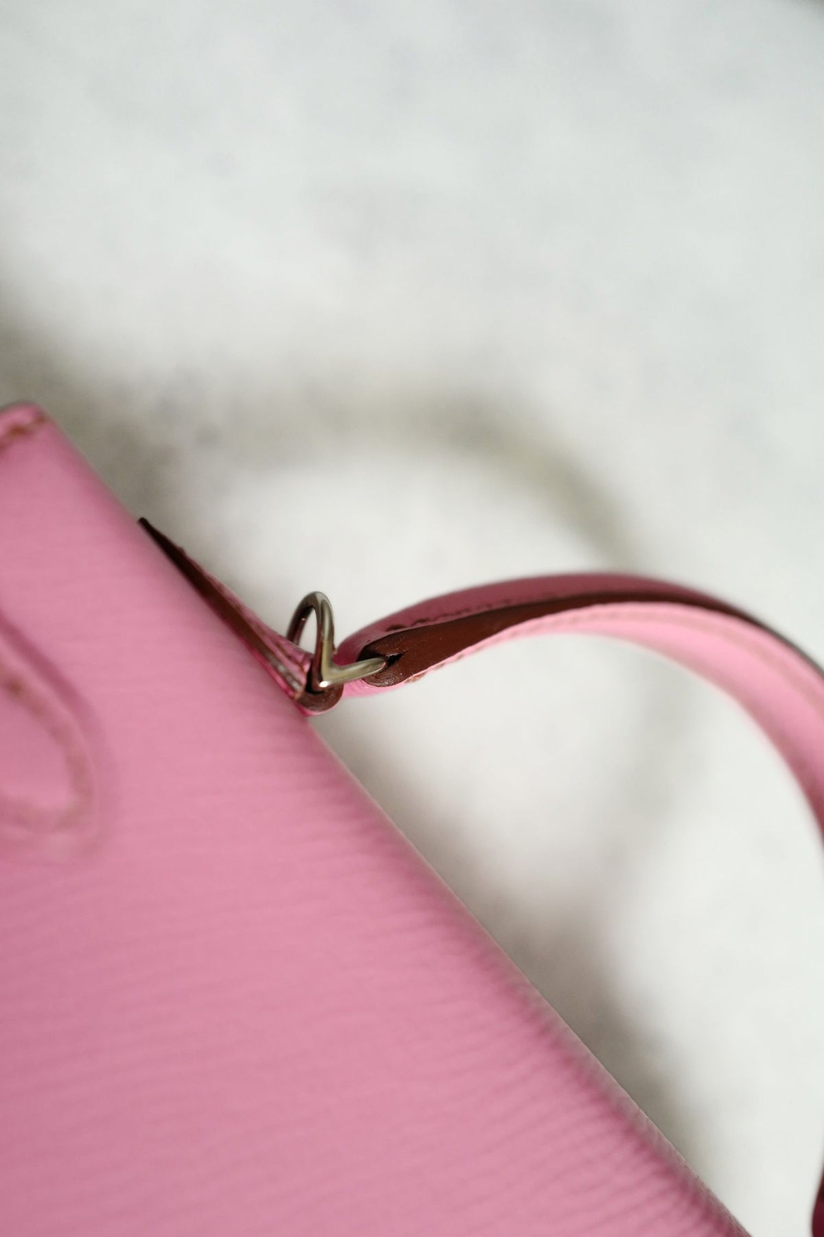 Hermes Mini Kelly 5P Bubblegum Pink Epsom Leather Palladium Hardware