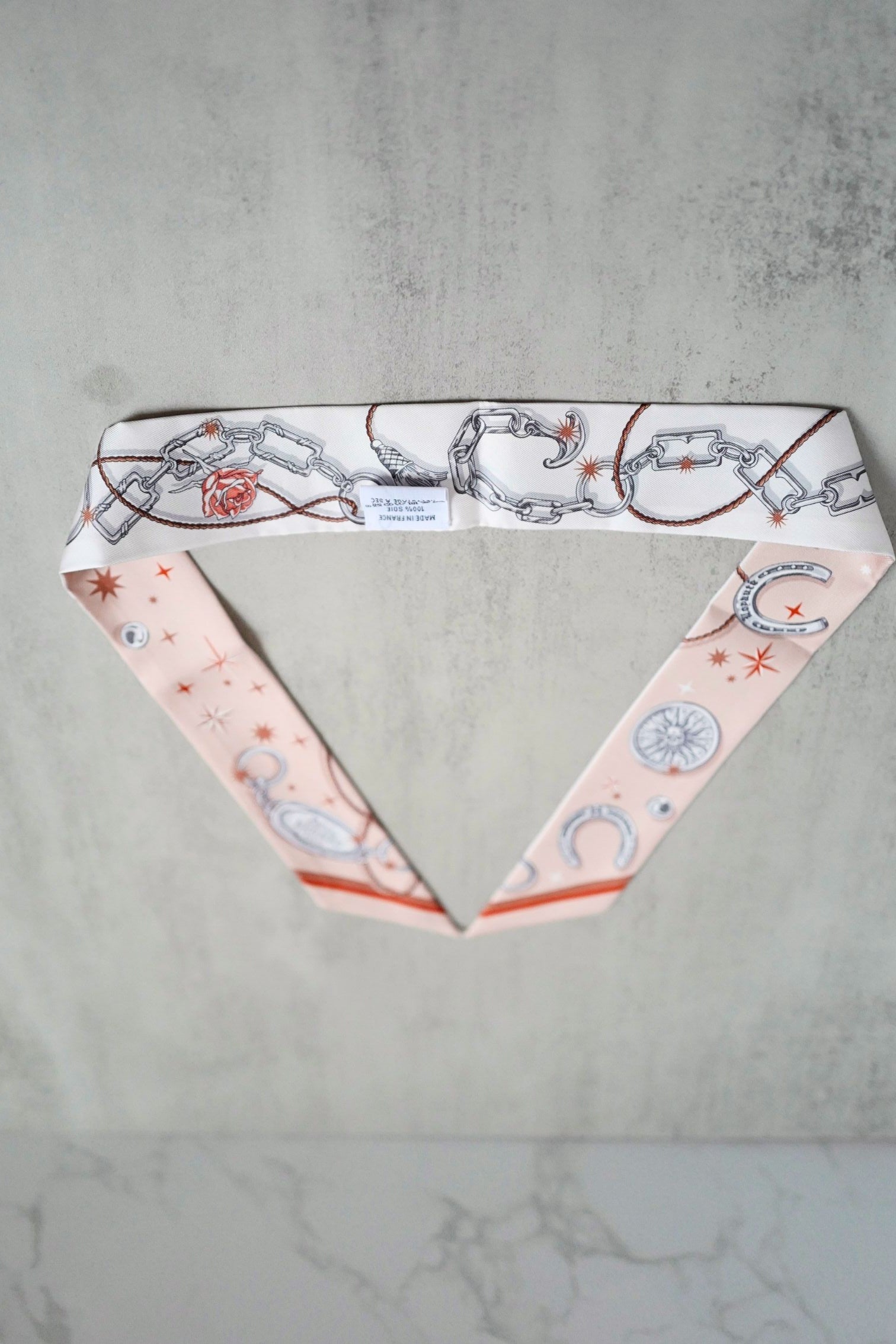 Hermès C’est La Fête Twilly Beige Rose / Caramel / Blanc