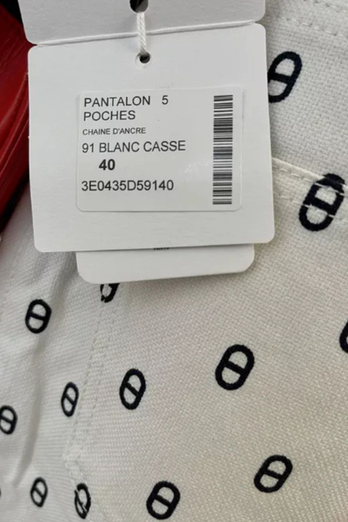 BNIB Hermes Chaine D’ancre 5 Pocket Pants Blanc Casse White Size 40