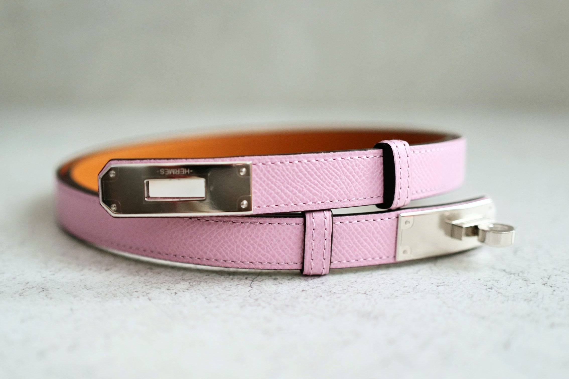 BNIB Hermès Kelly 18 Belt Epsom in Mauve Sylvestre Palladium Hardware 2026