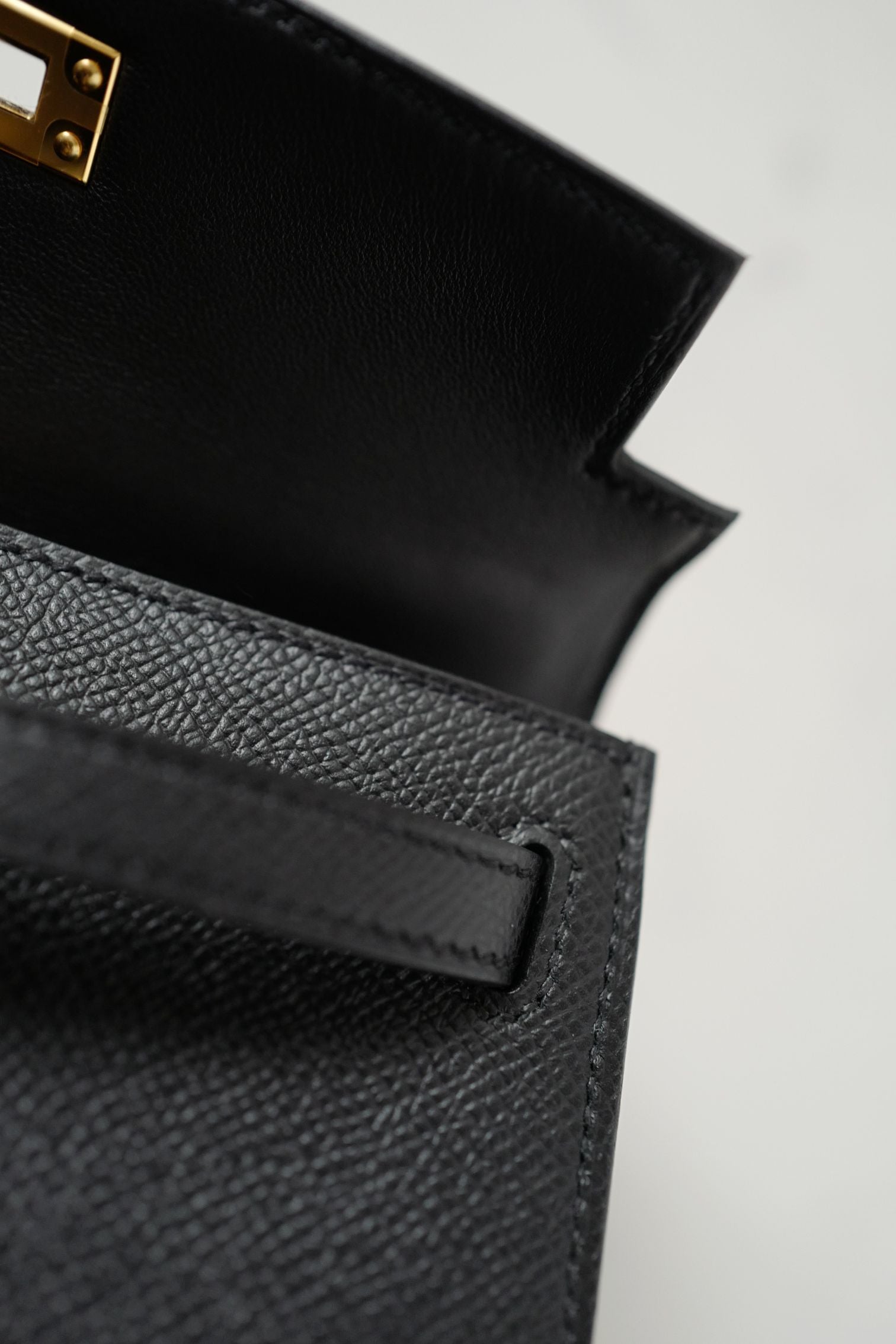 BNIB Hermes Mini Kelly Black Epsom Leather Gold Hardware G Stamp 2026