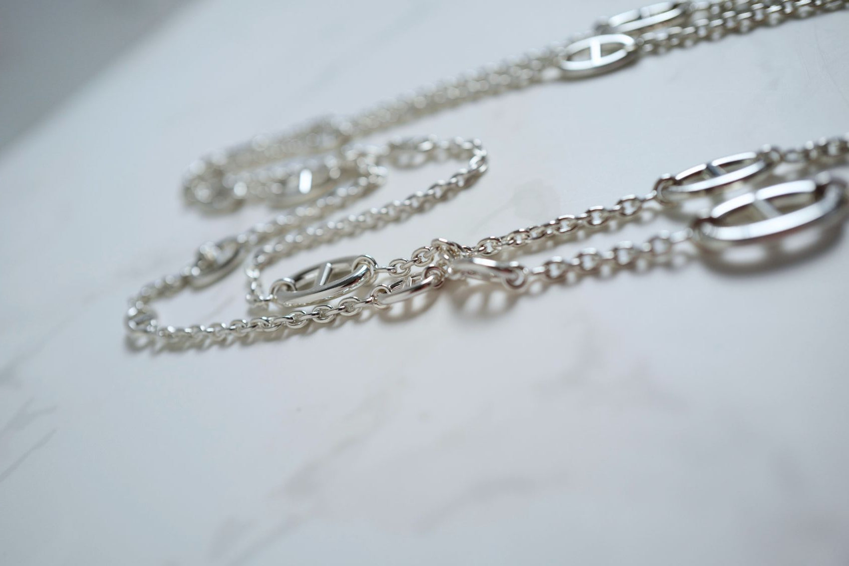 Hermès Farandole Long Necklace 160 Sterling Silver