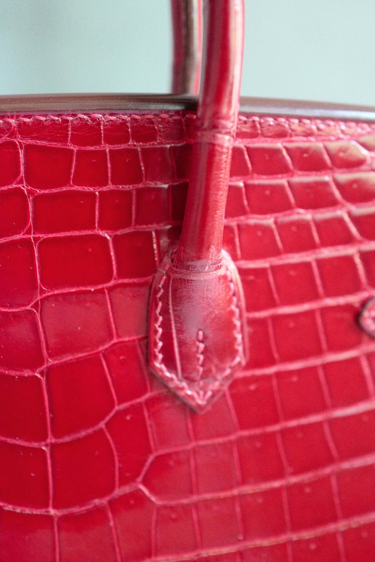 Hermes Birkin 25 Braise Shiny Niloticus Crocodile Palladium Hardware