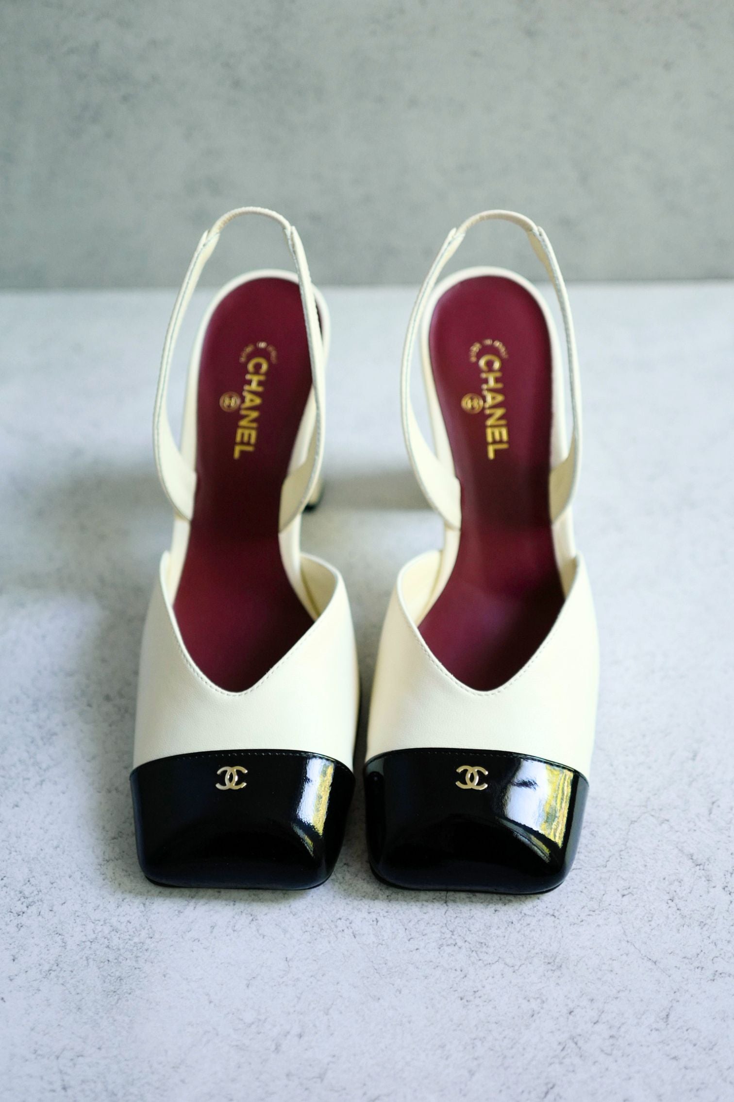 Chanel 26s Slingbacks Matthieu Blazy's Ivory Black Lambskin Calfskin Size 37
