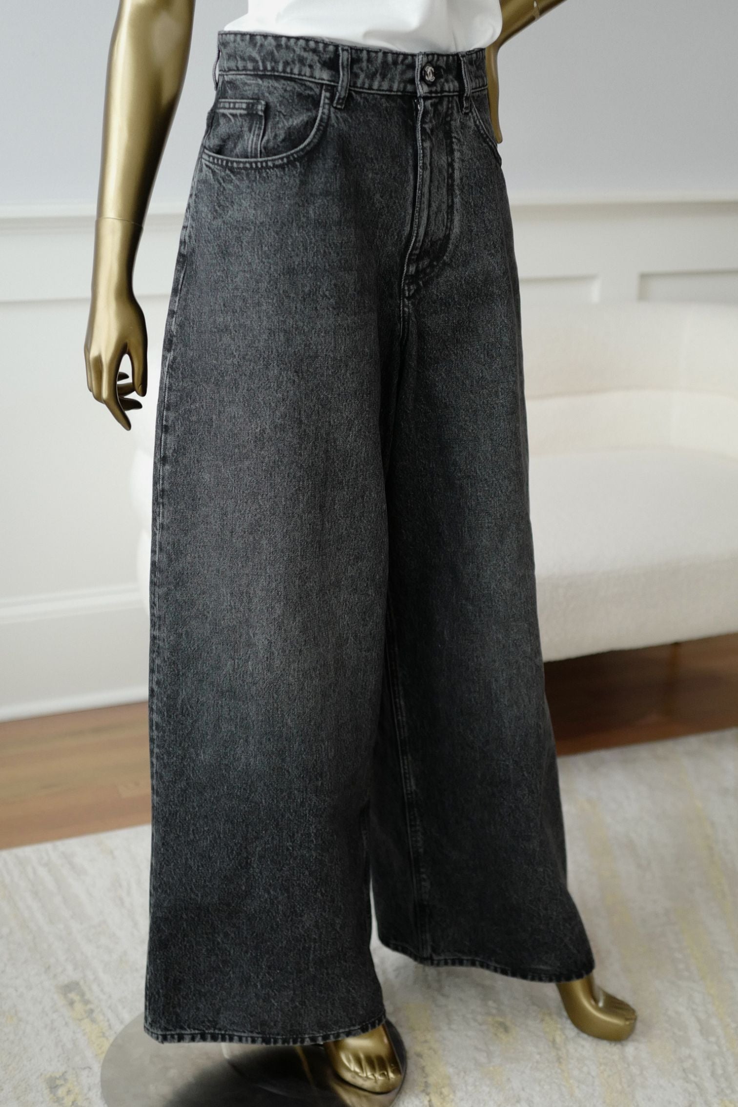 Chanel Métiers d’Art 2026 Matthieu Blazy Denim Dark Jeans Pants Size 36