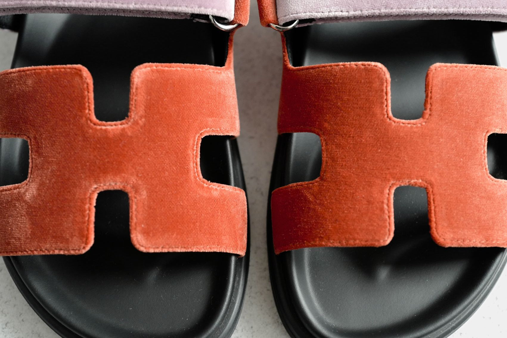 *BNIB* Hermes Women's Chypre Suede Goat Skin Orange Canyon/Bruyere Size 37.5