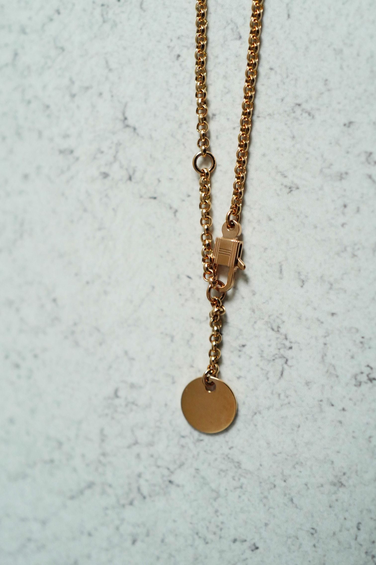 New Hermes Kelly Clochette Necklace pm dia 18k Rose Gold With Diamonds $11K