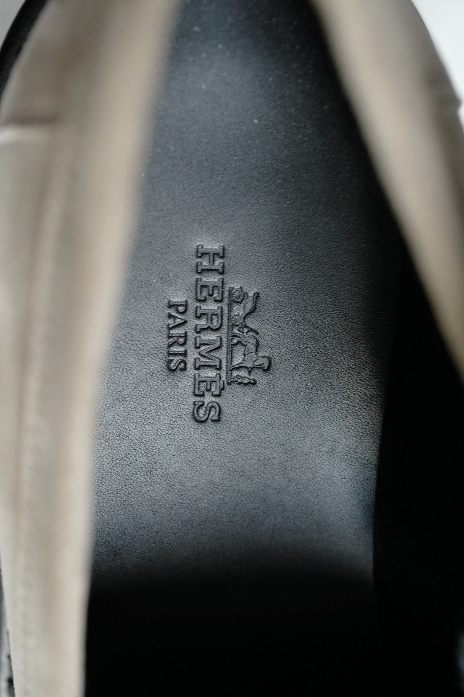 Hermes Shoes Icone Loafers Suede Beige Sable Size 38.5