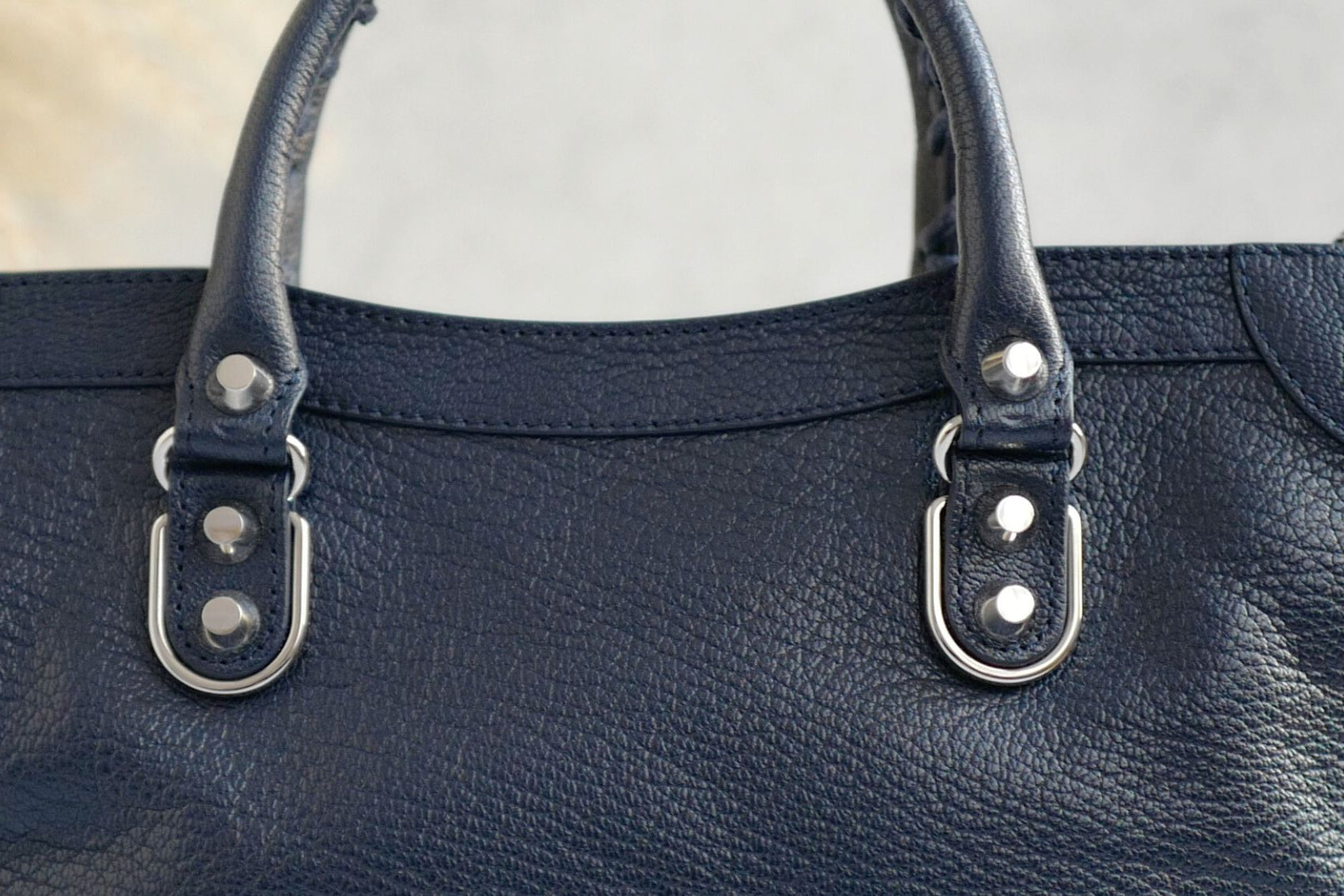 Balenciaga city small in Navy Silver Hardware
