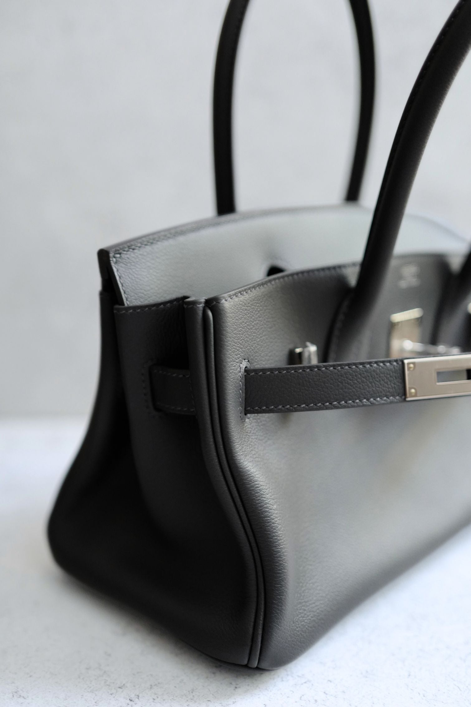 Hermès Birkin Shoulder Light Ardoise Veau Leather PHW K Stamp