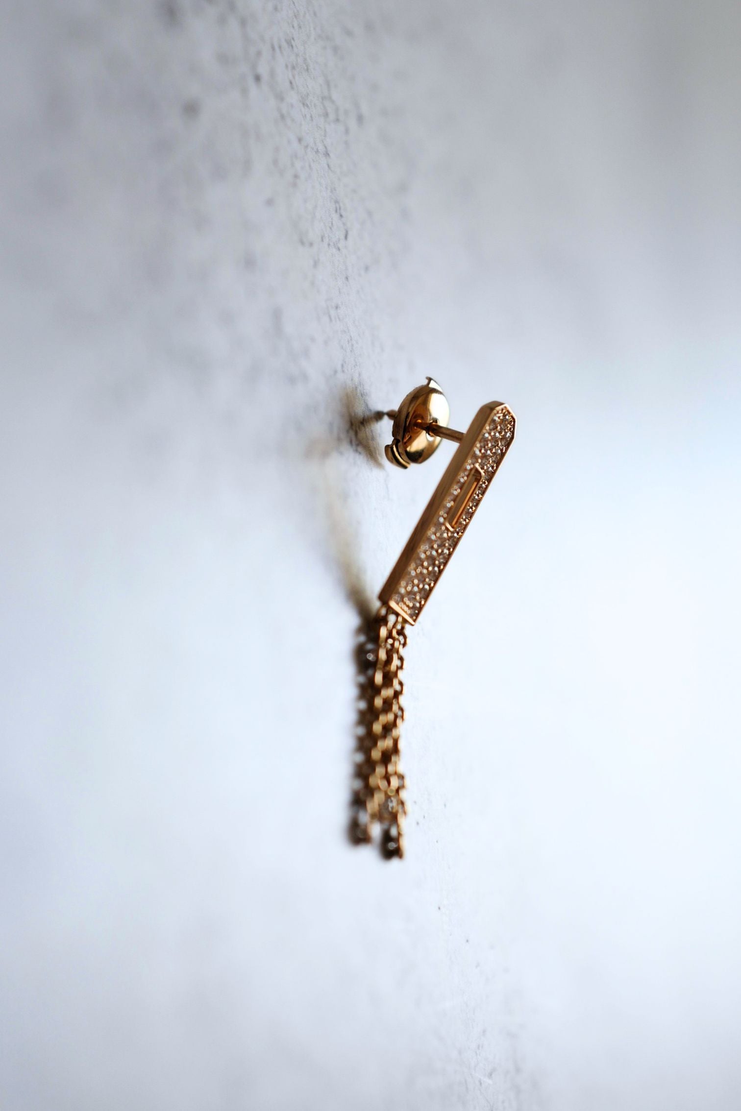 Hermès Kelly Gavroche Earrings 18K Rose Gold Diamond Small Model