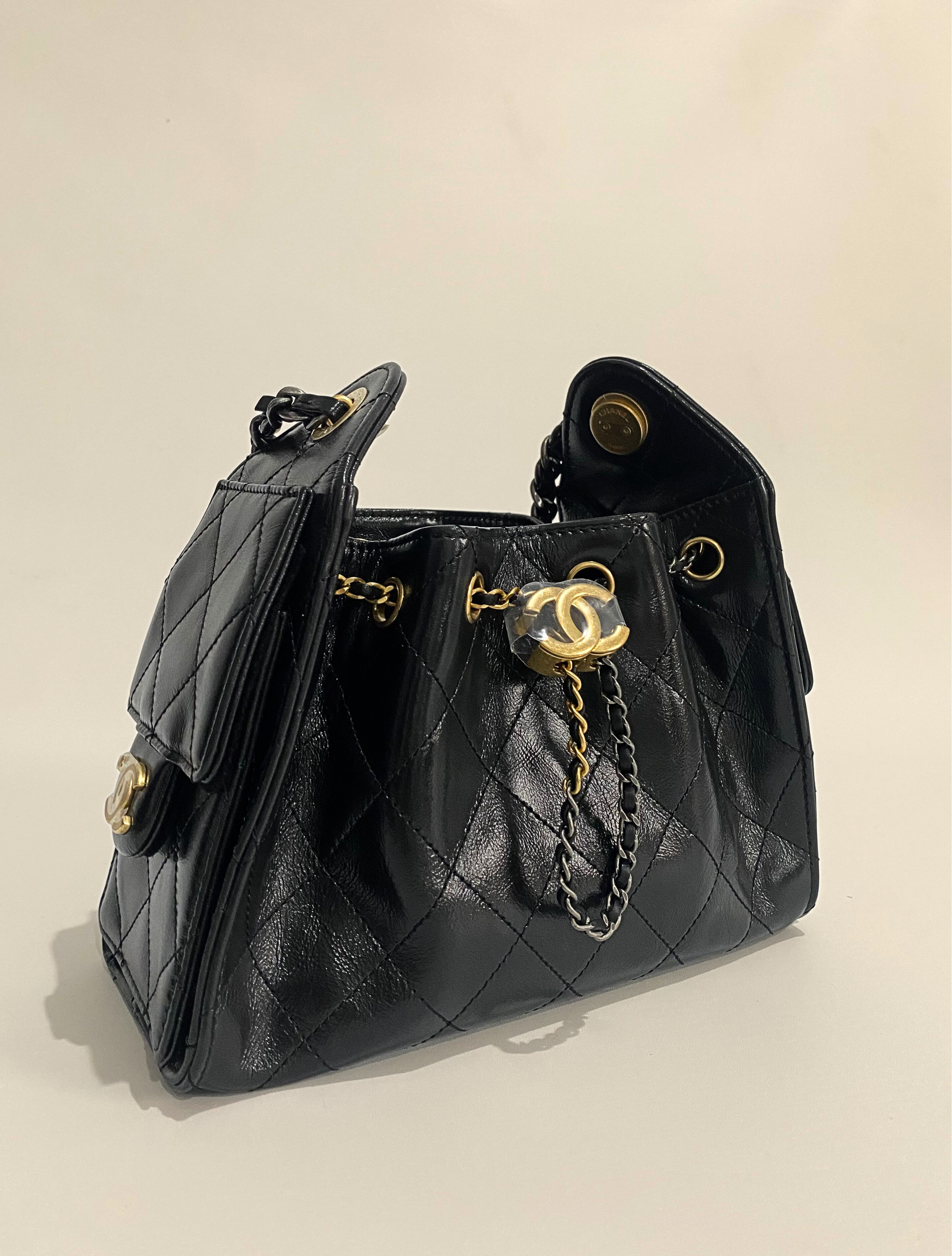 CHANEL 26C Black Mini Lambskin Bag with Mixed Hardware