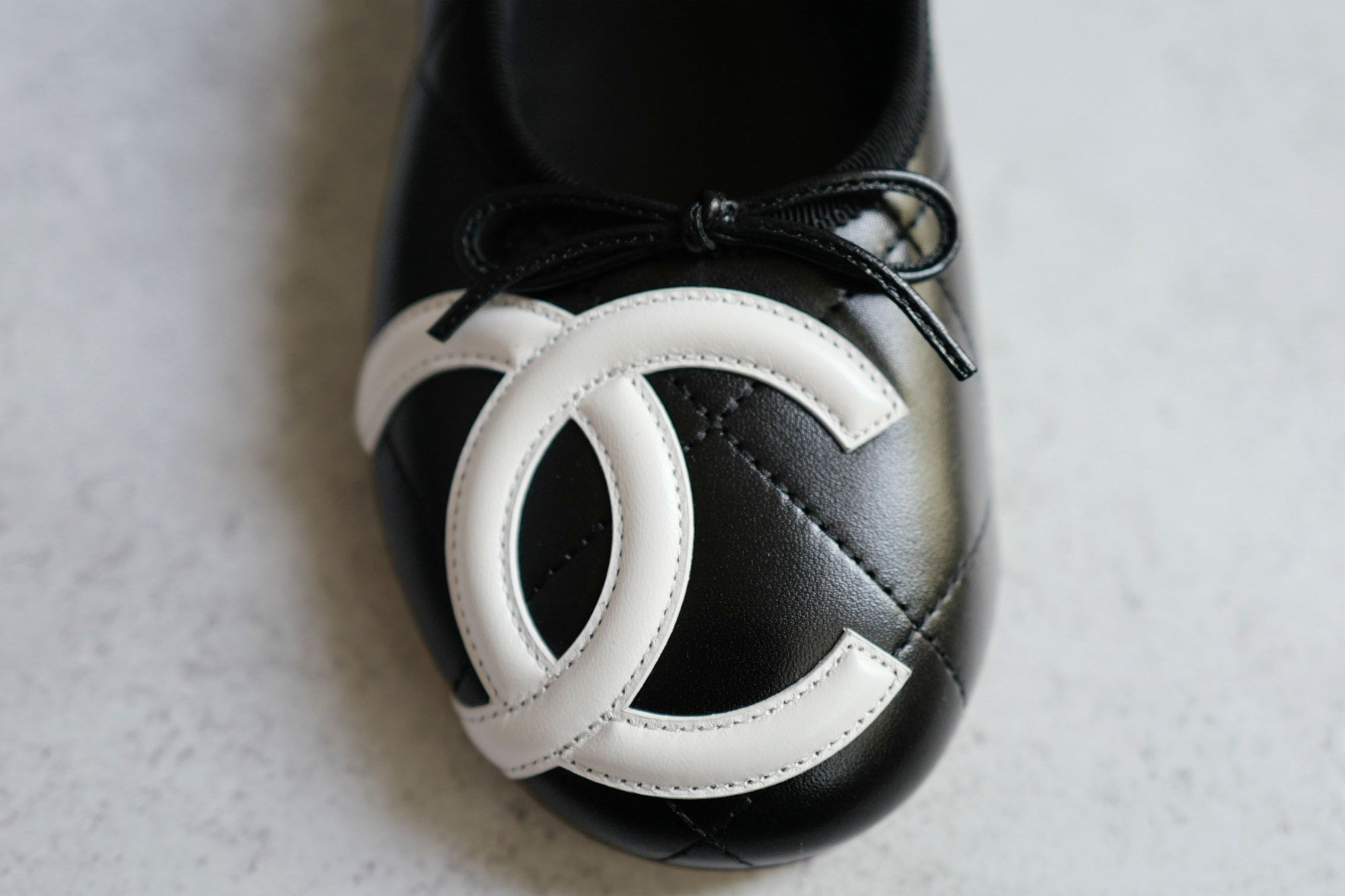 Chanel 26M Coco Beach Ballet Flats Black Lambskin Size 37.5