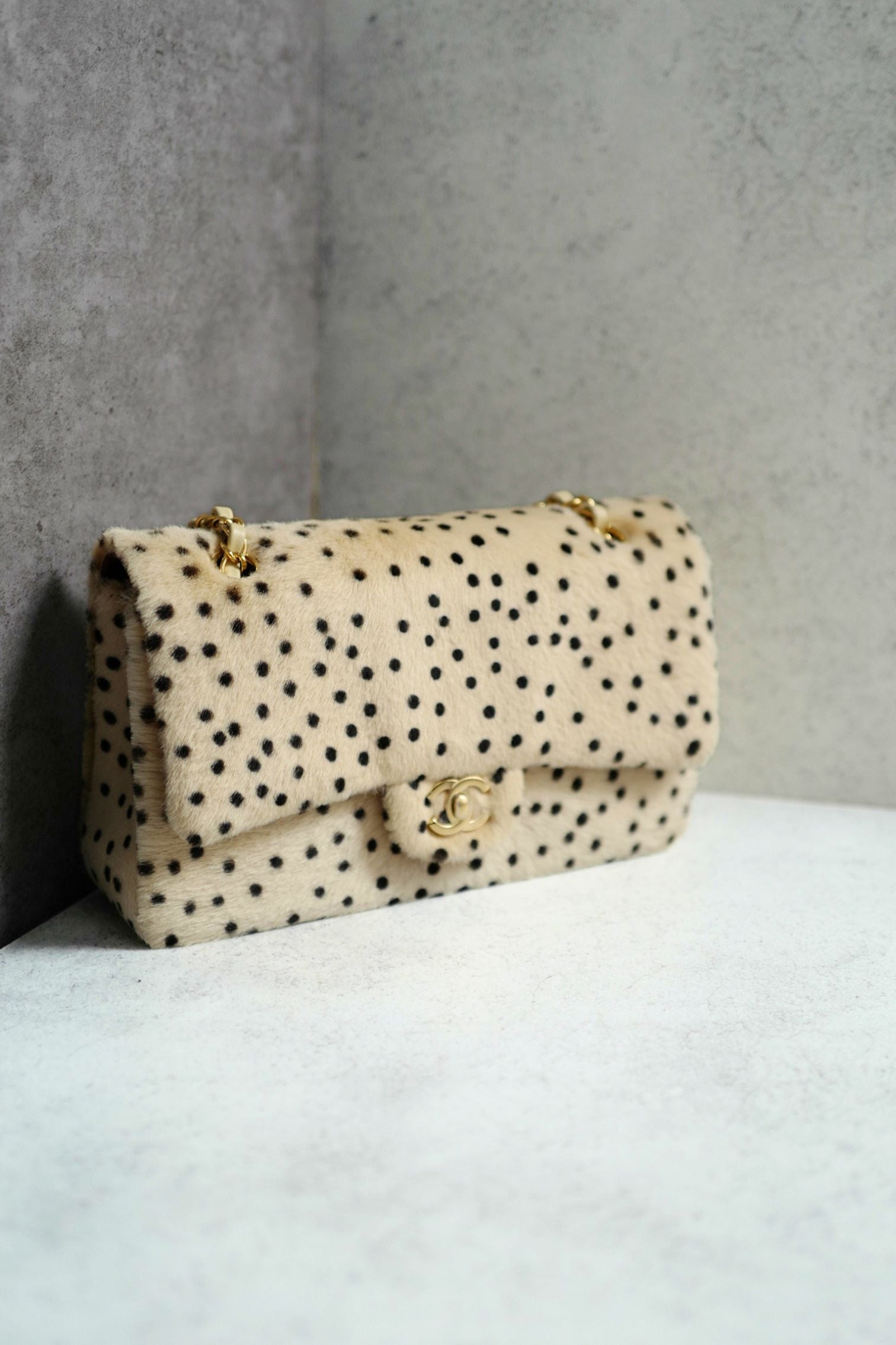 Chanel 26A Métiers d’Art Classic Flap Leopard Pony Lambskin Light Beige & Black