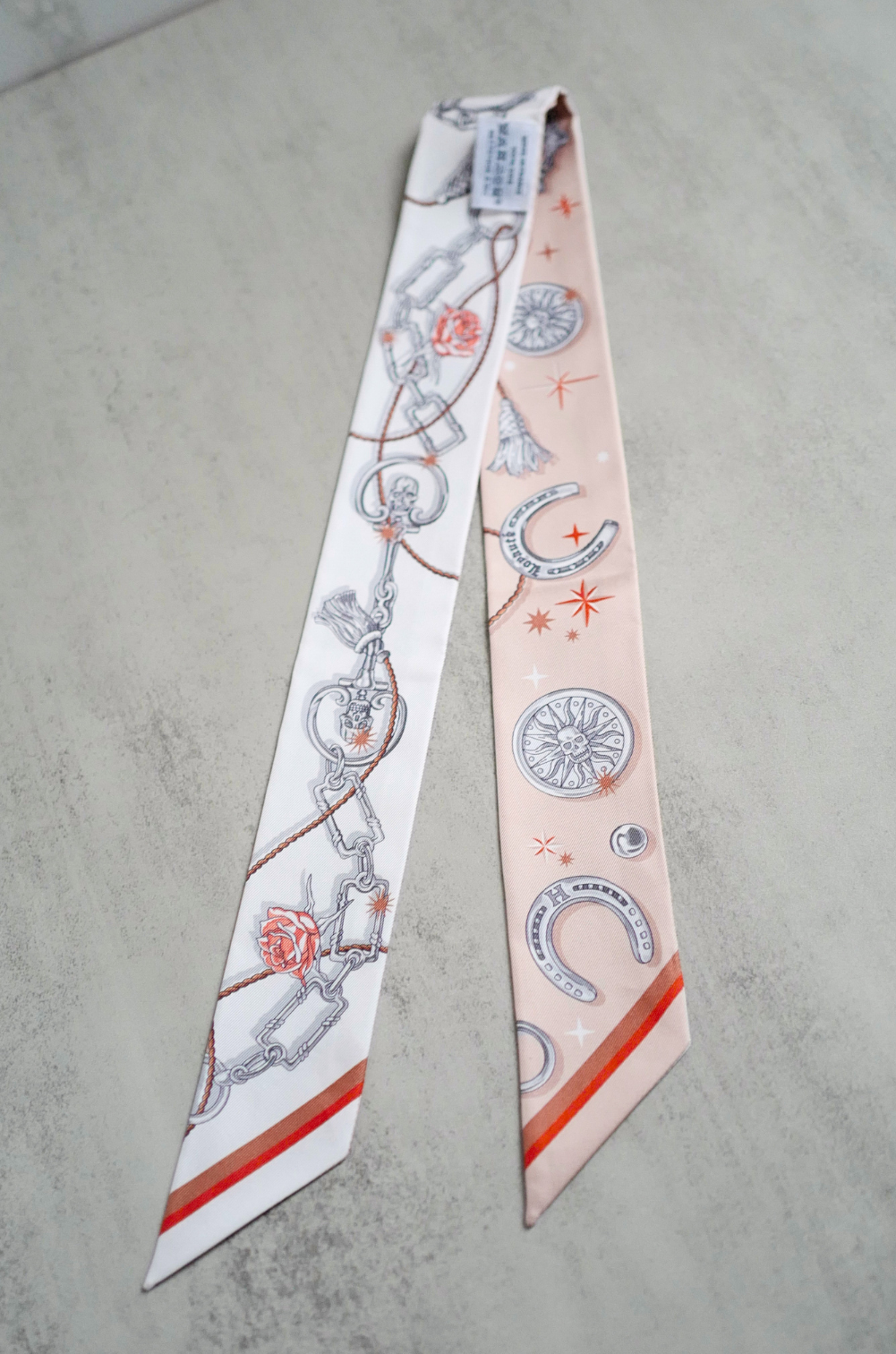 Hermès C’est La Fête Twilly Beige Rose / Caramel / Blanc